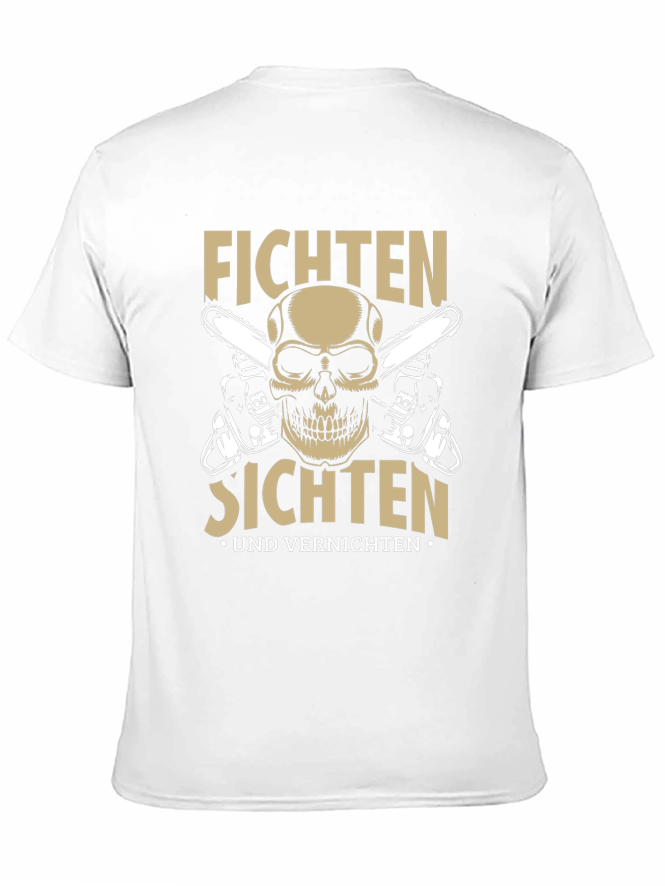 Fichten Sichten T-Shirt with Skull & Chainsaws