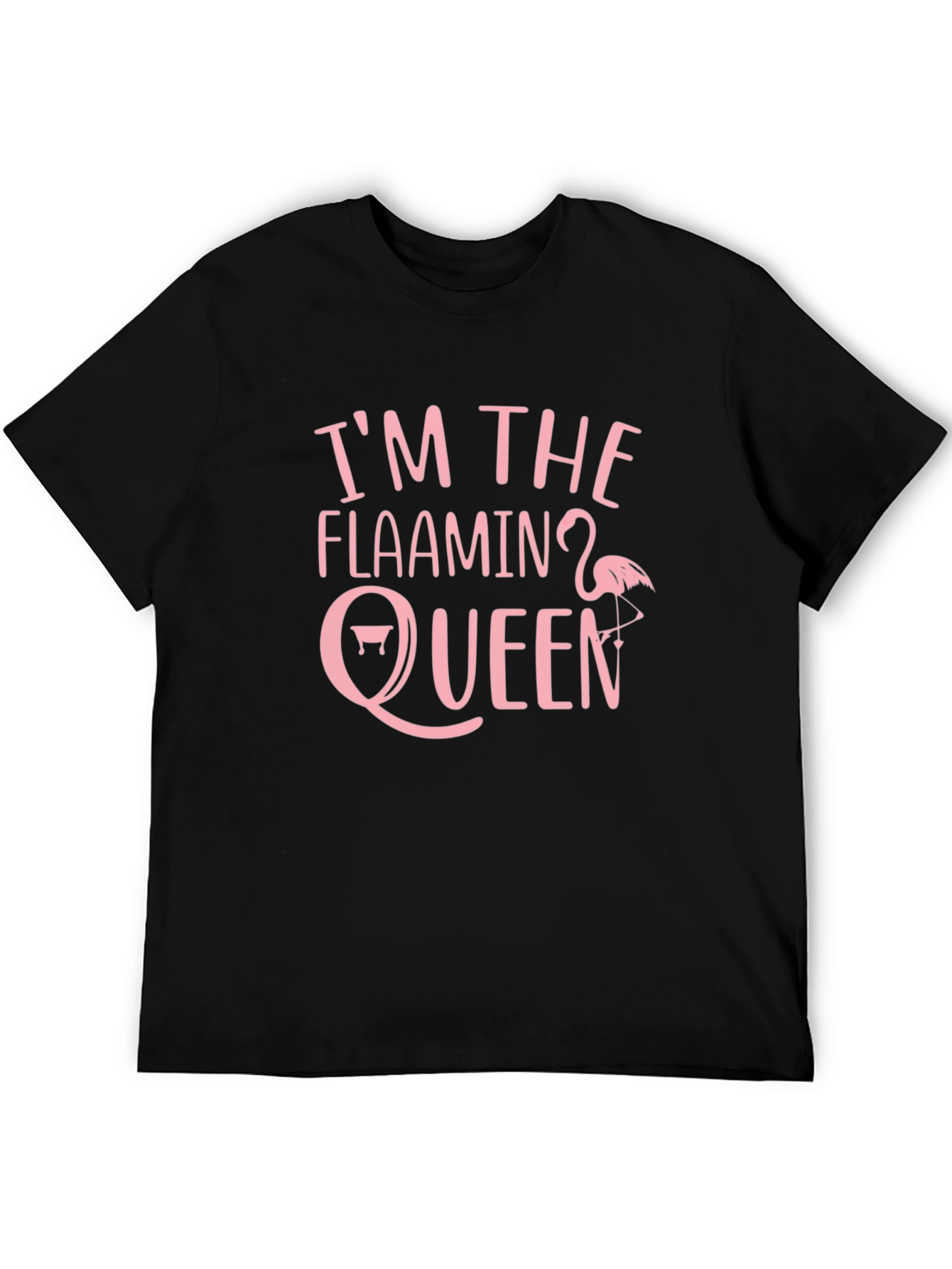 Flamingo Queen Graphic Tee - Funny Black T-Shirt