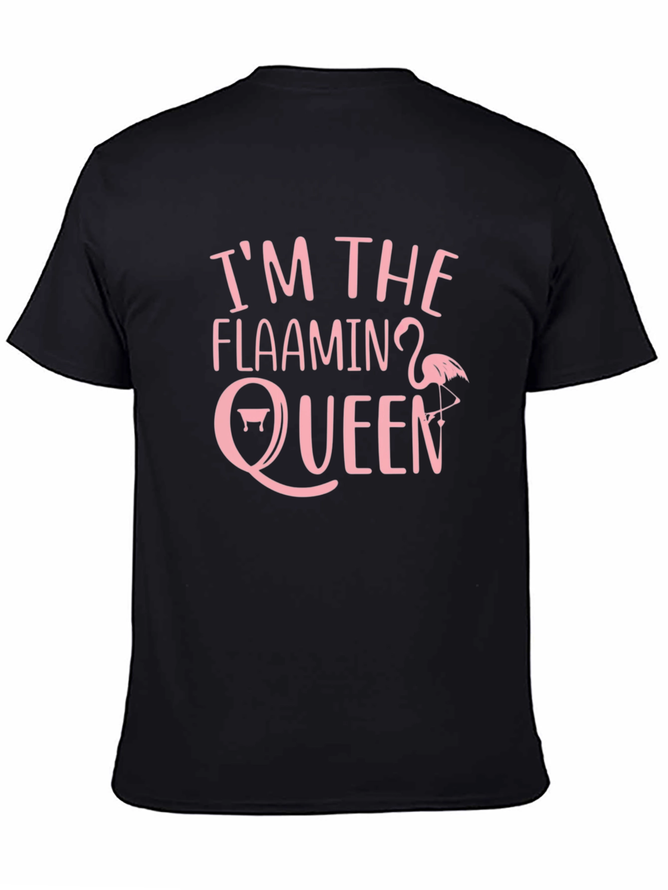 Flamingo Queen Graphic Tee - Funny Black T-Shirt