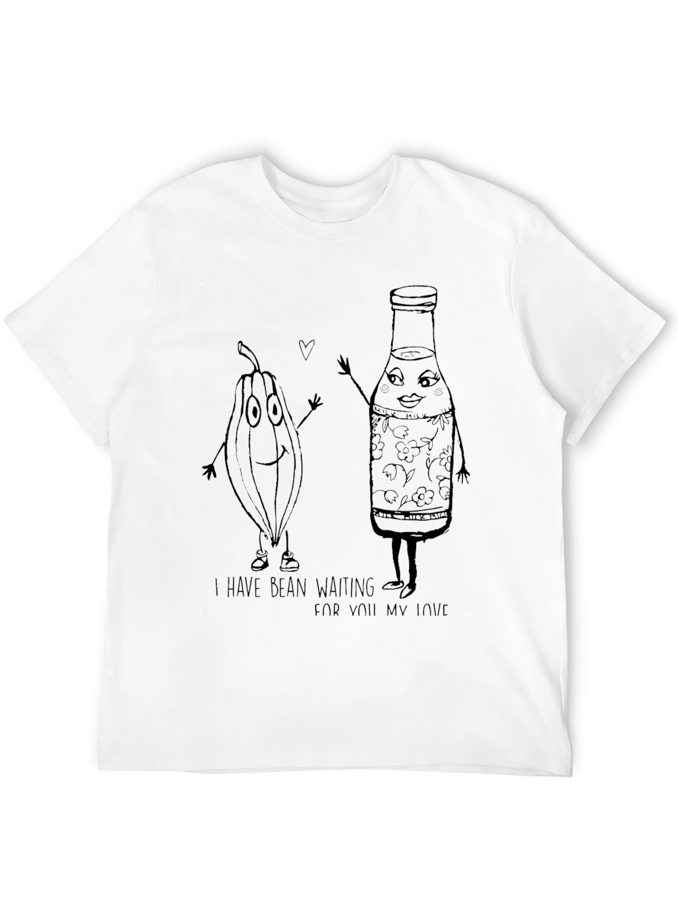 Funny Bean Waiting T-Shirt - Black