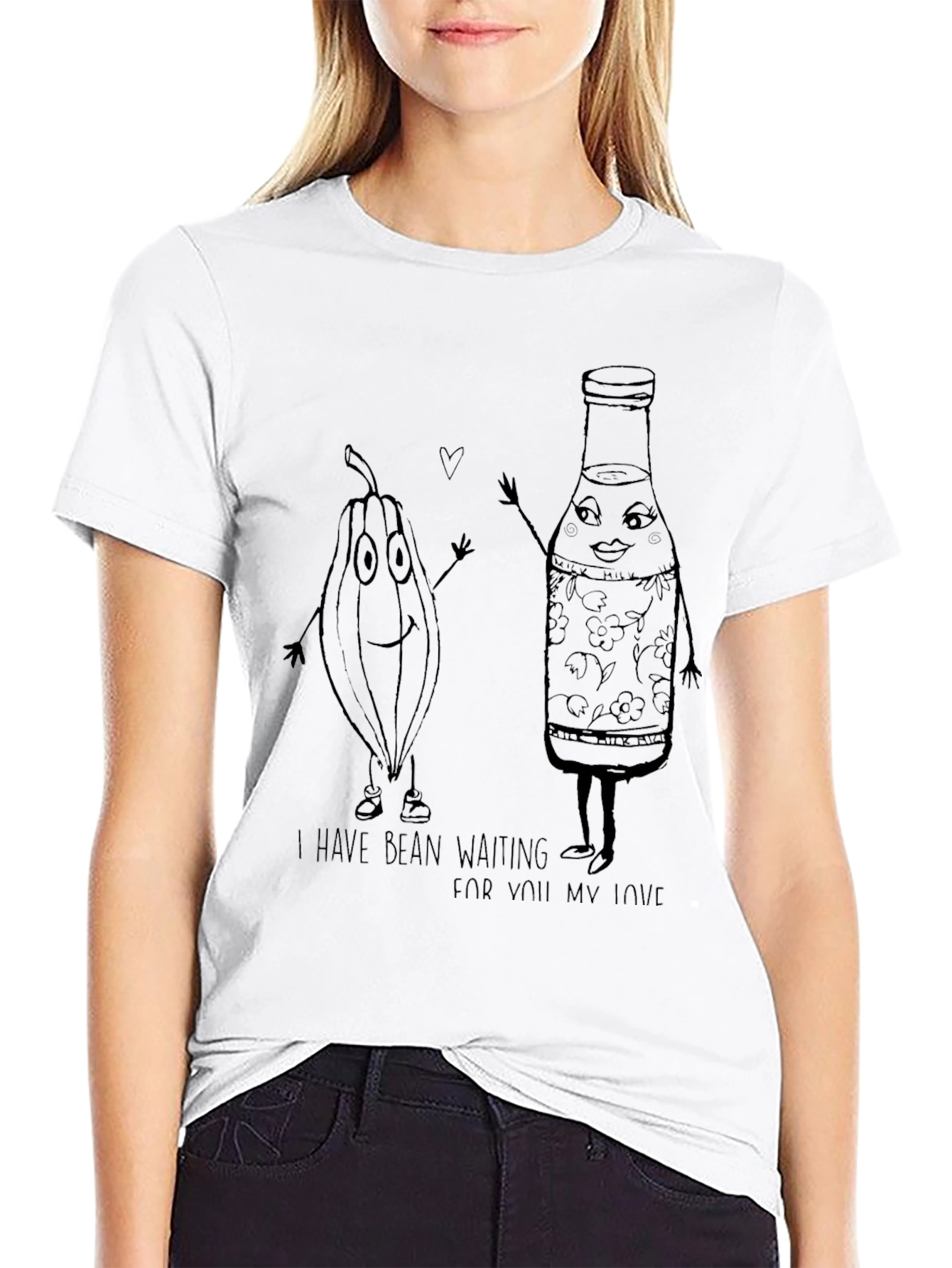 Funny Bean Waiting T-Shirt - Black