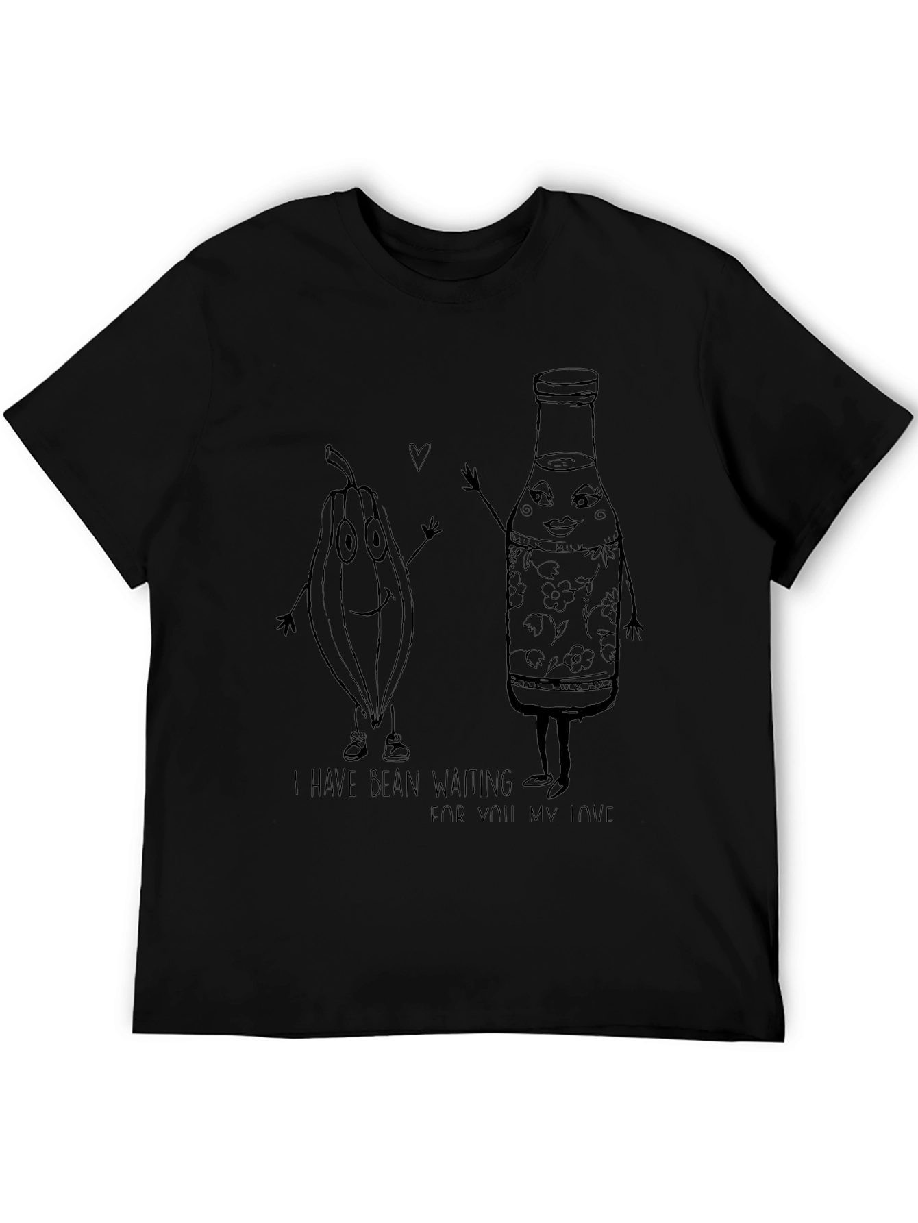 Funny Bean Waiting T-Shirt - Black