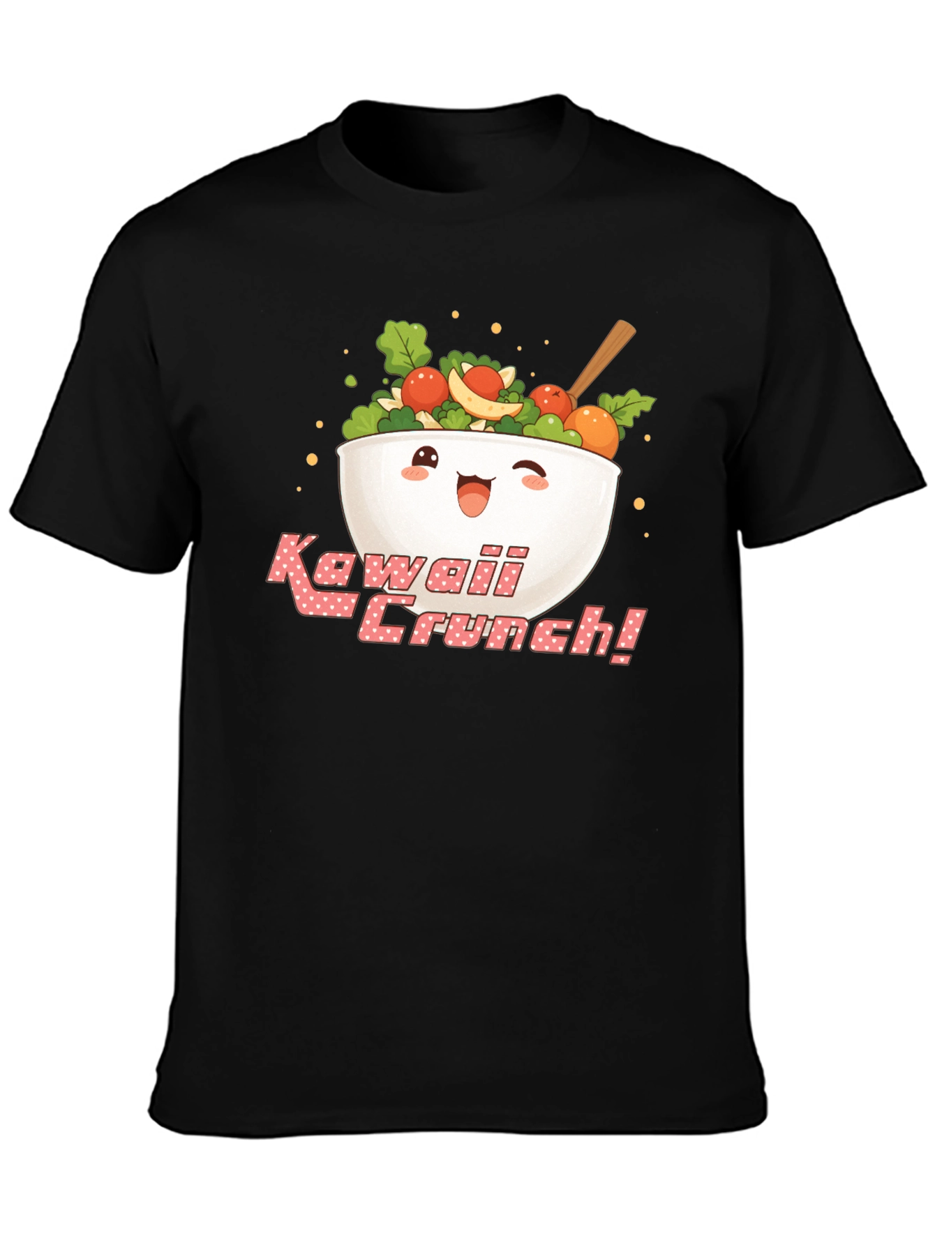 Kawaii Crunch Salad Bowl Graphic T-Shirt