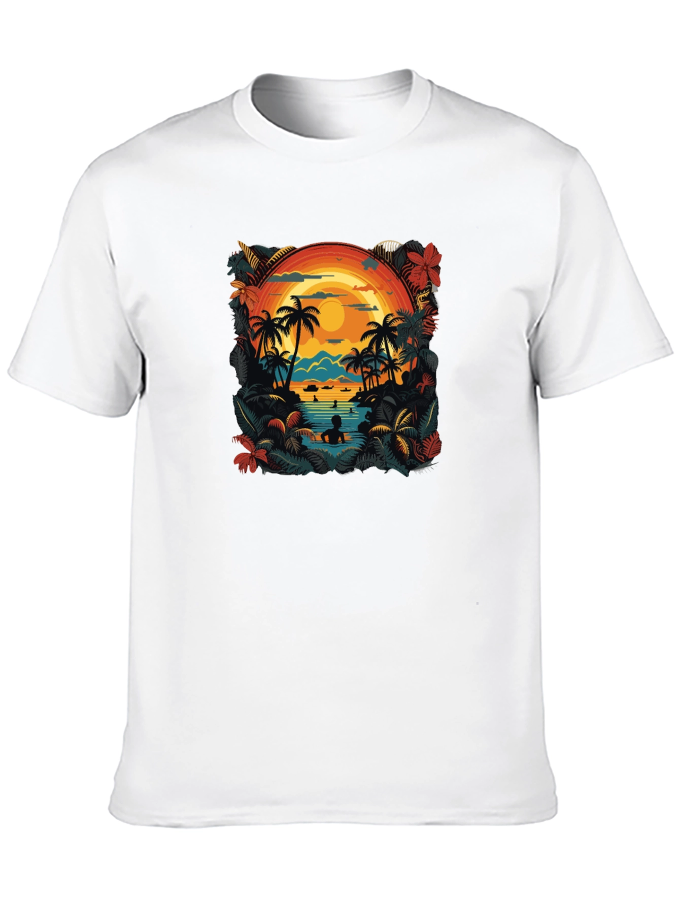Tropical Sunset Graphic Tee - Island Vibes