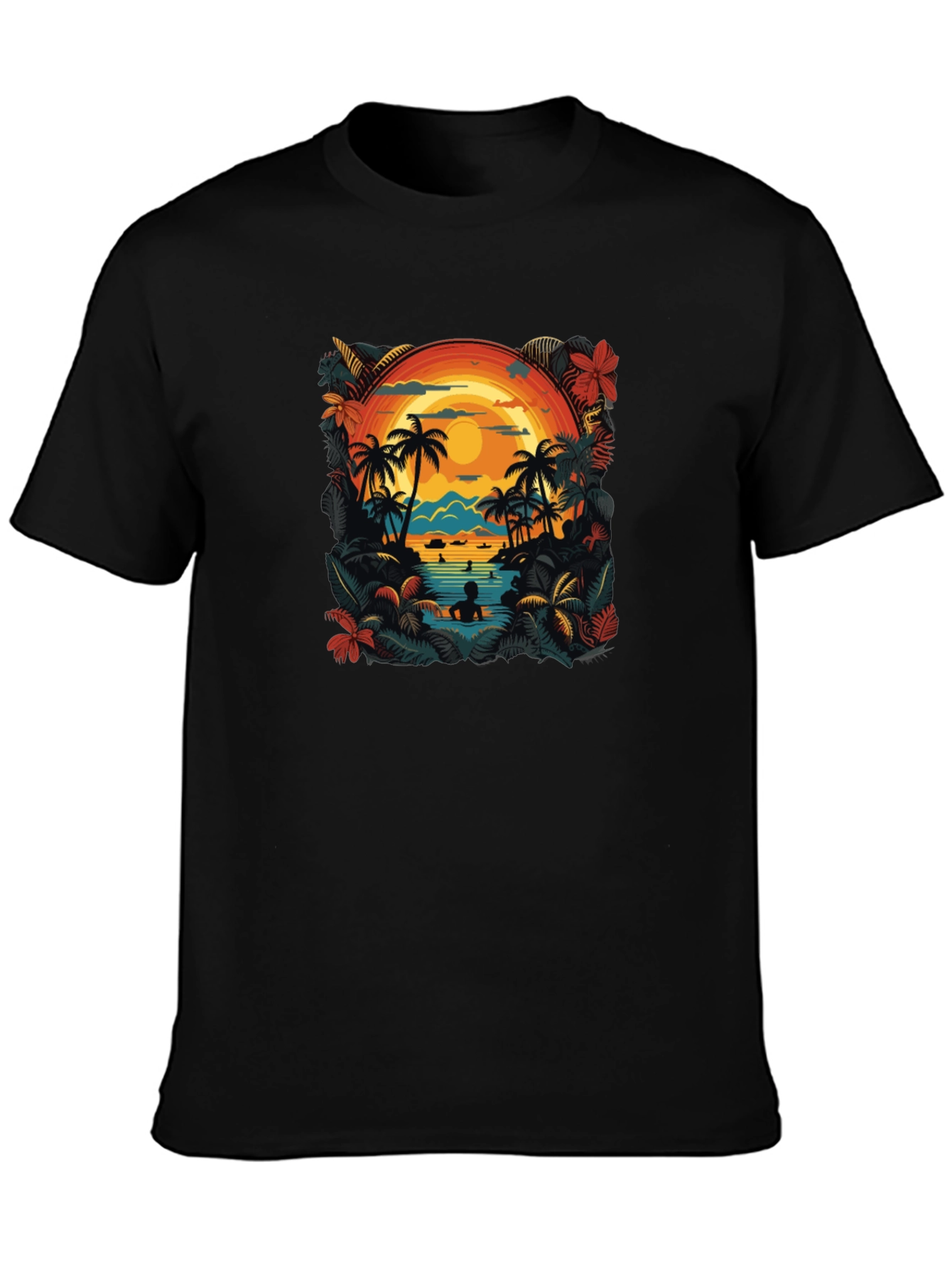 Tropical Sunset Graphic Tee - Island Vibes