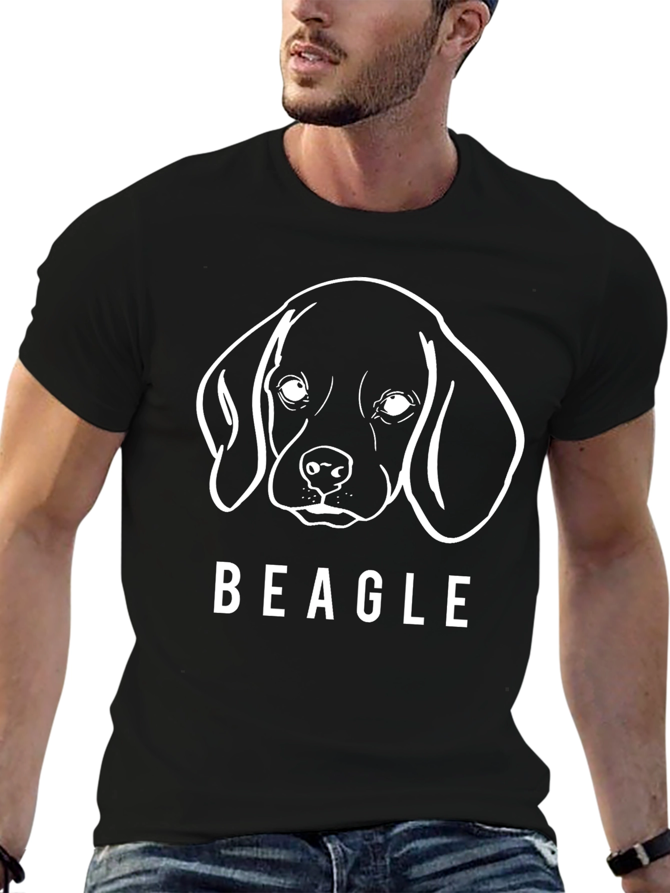 Beagle Dog Outline Graphic T-Shirt