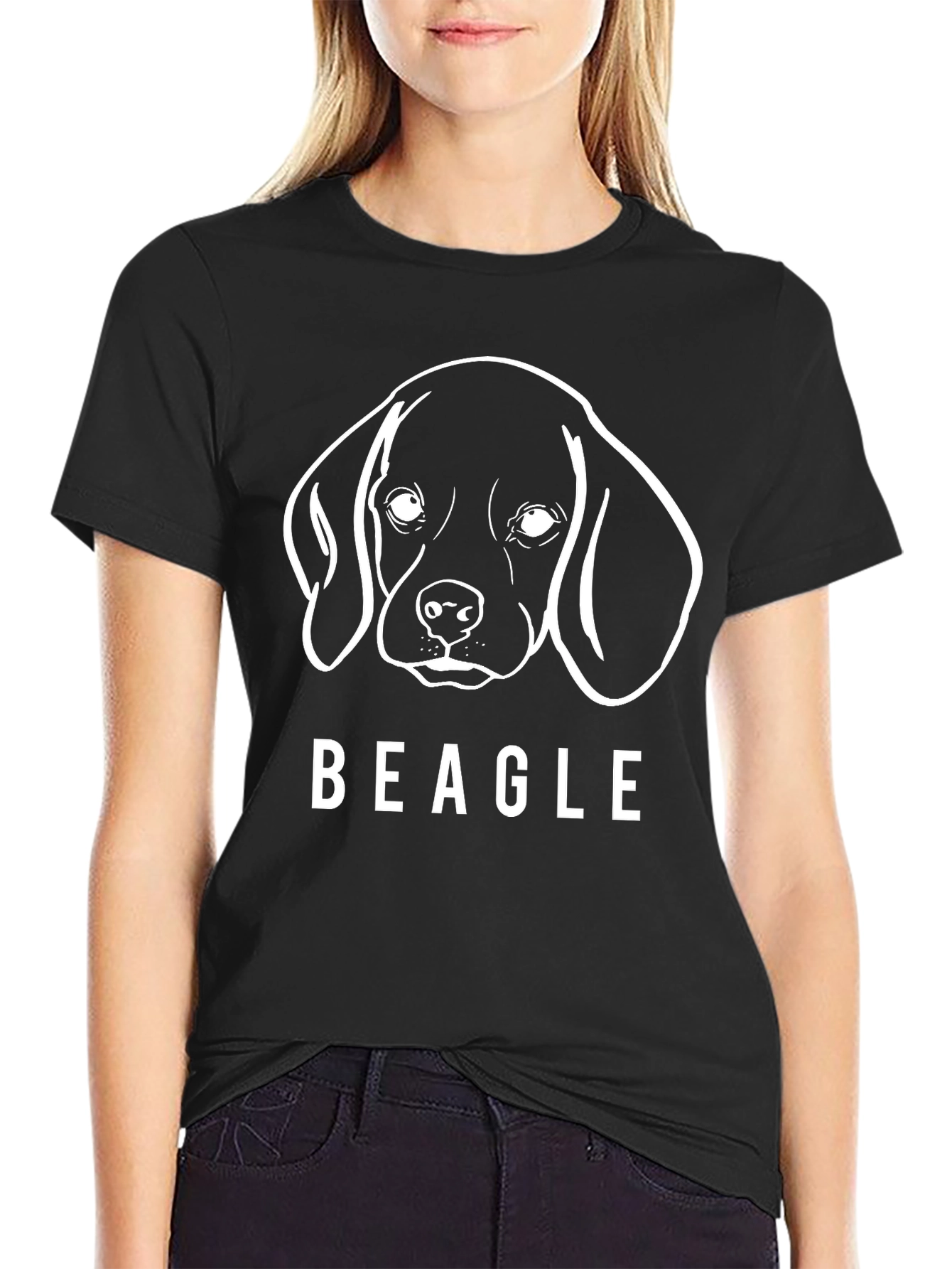 Beagle Dog Outline Graphic T-Shirt