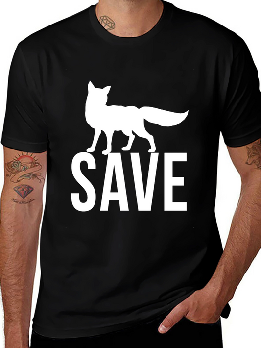 Save the Foxes Black Graphic Tee