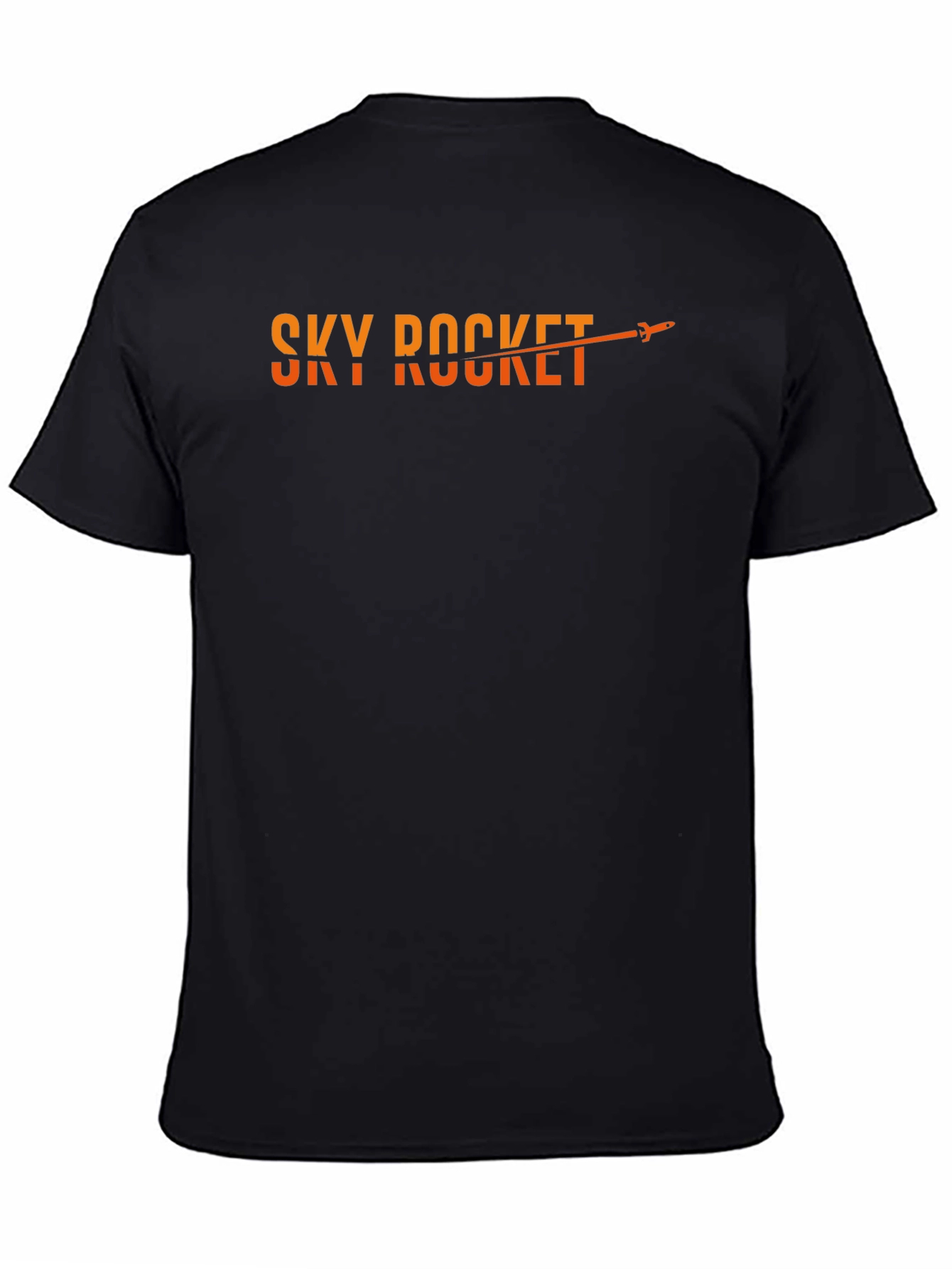 Sky Rocket Graphic Tee - Black Cotton Blend T-Shirt