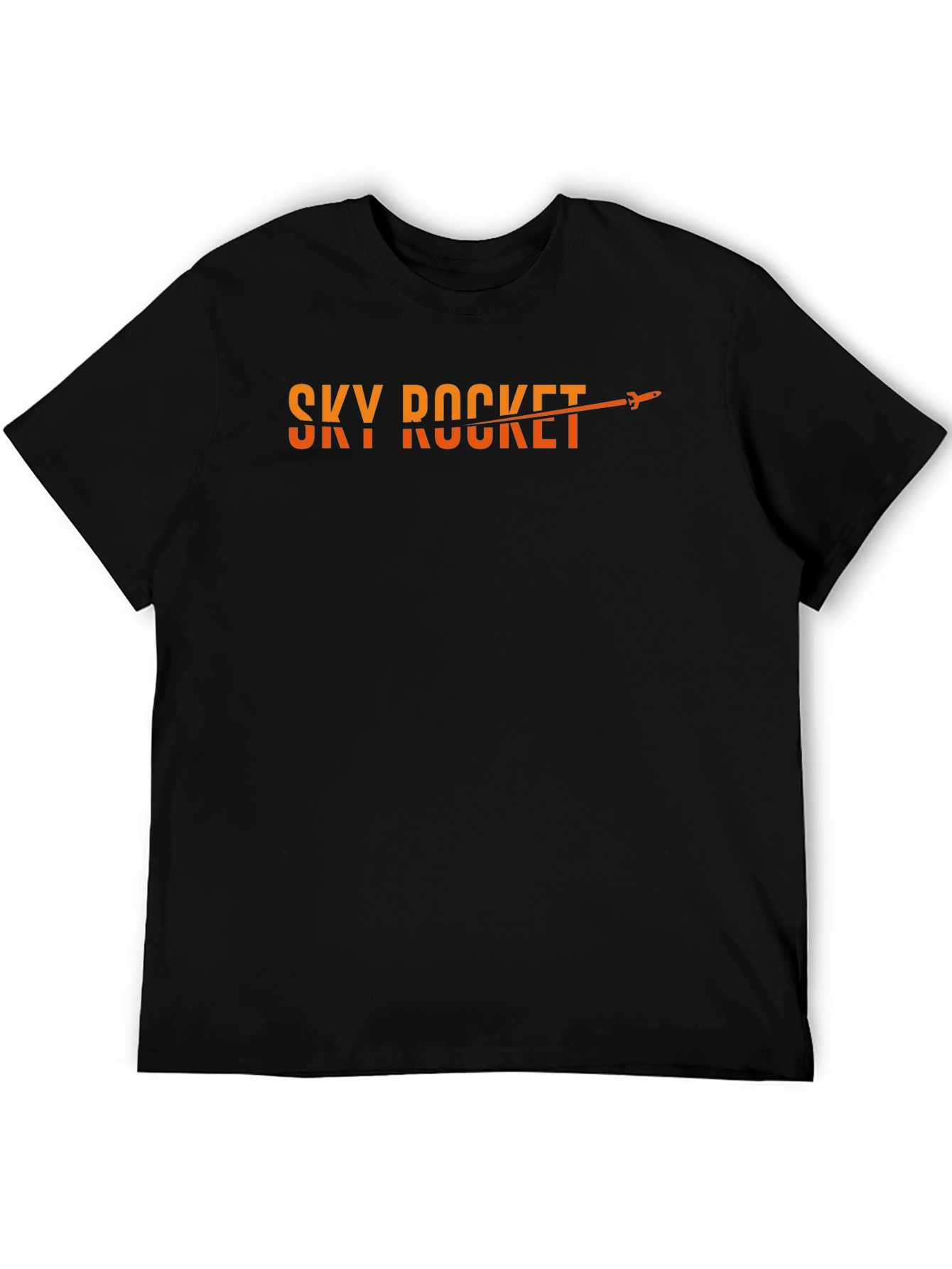 Sky Rocket Graphic Tee - Black Cotton Blend T-Shirt