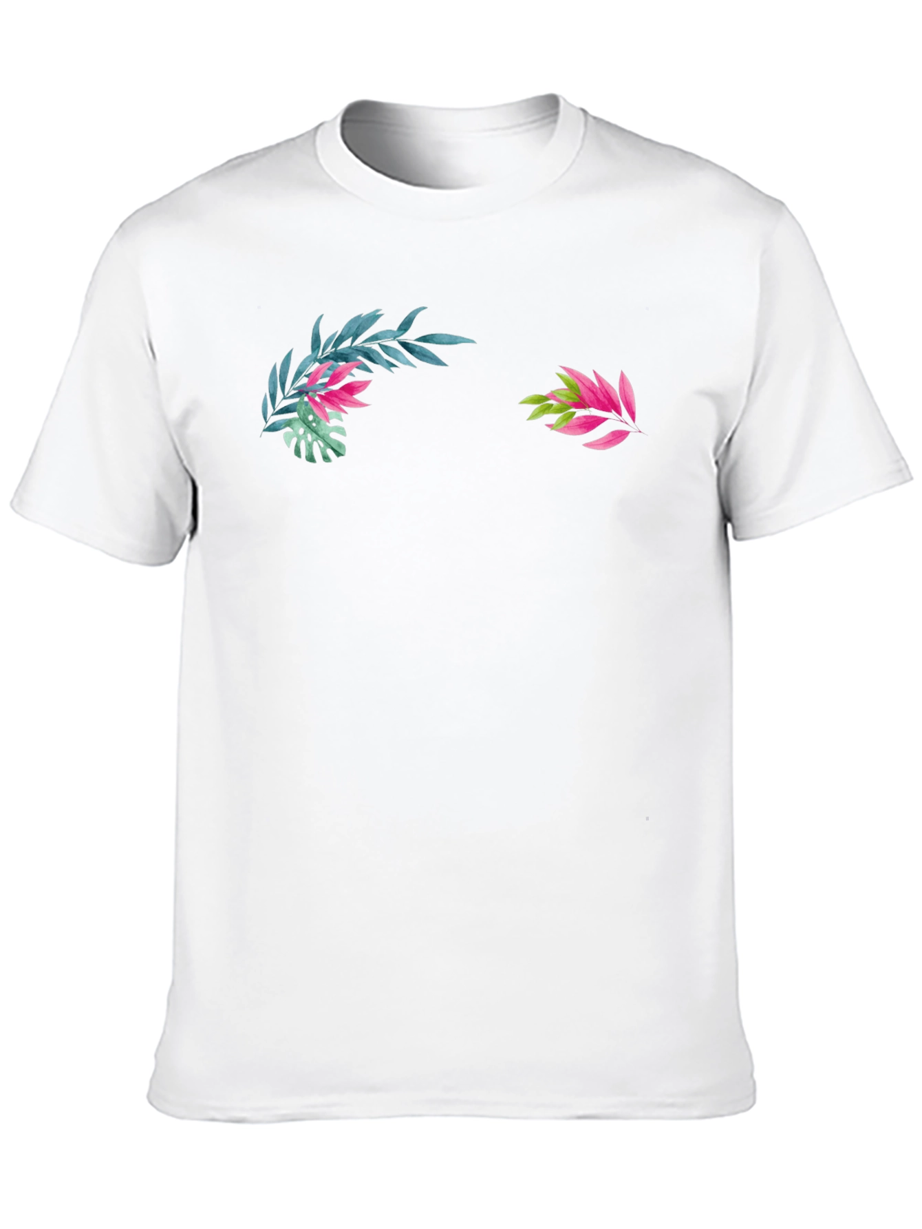 Tropical Leaves Graphic Black T-Shirt