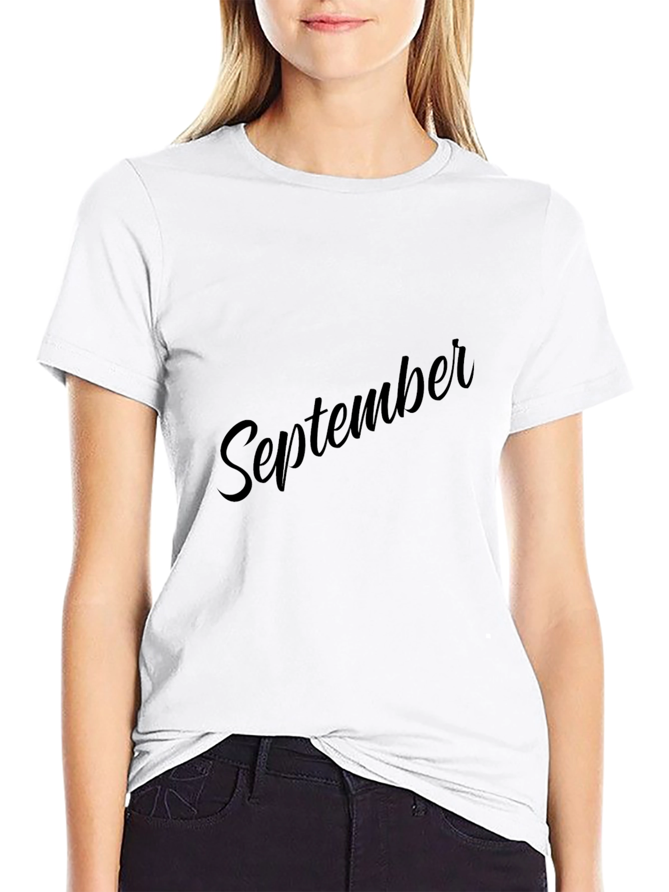 September Black T-Shirt - Stylish Month Design