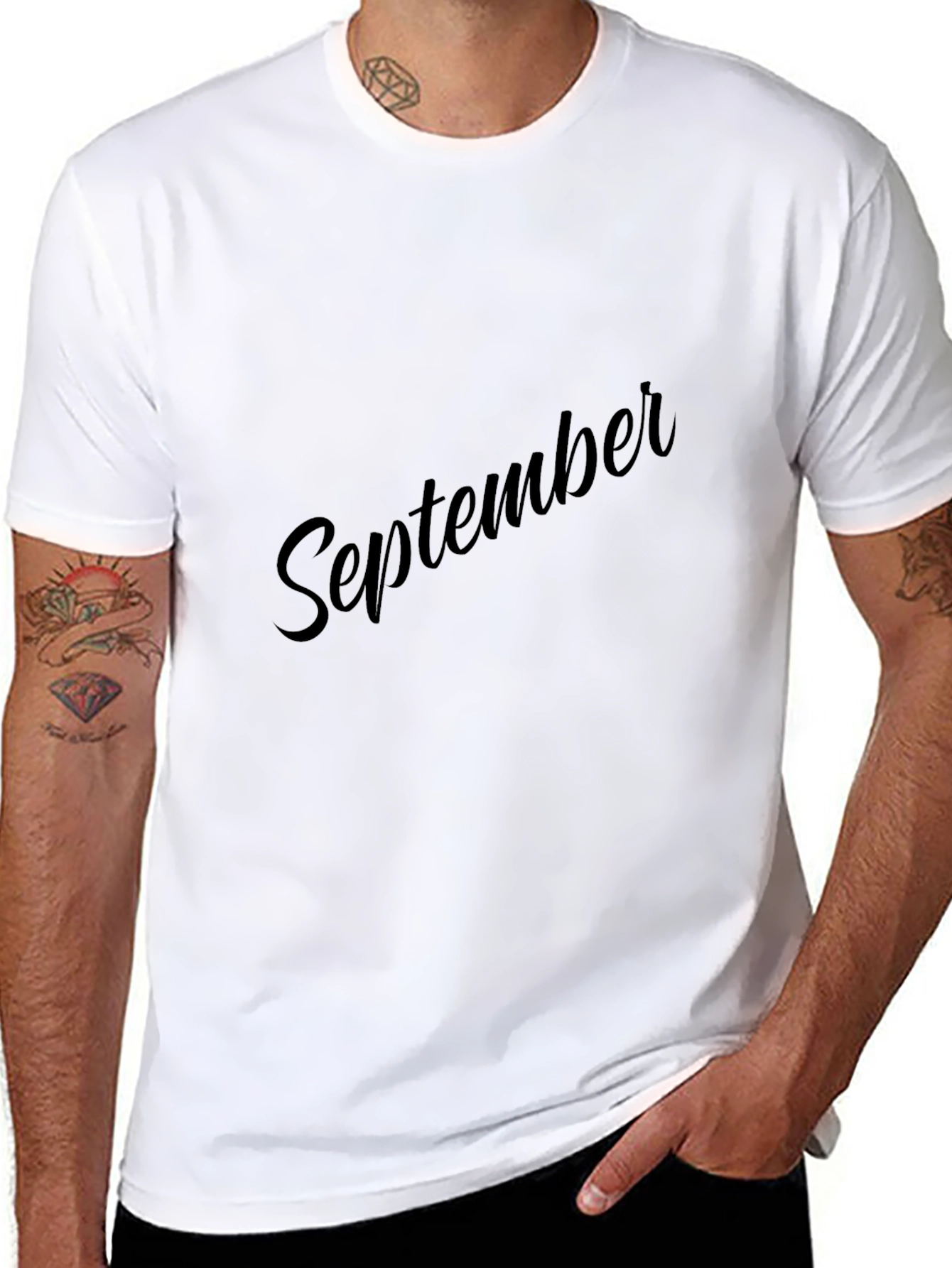 September Black T-Shirt - Stylish Month Design
