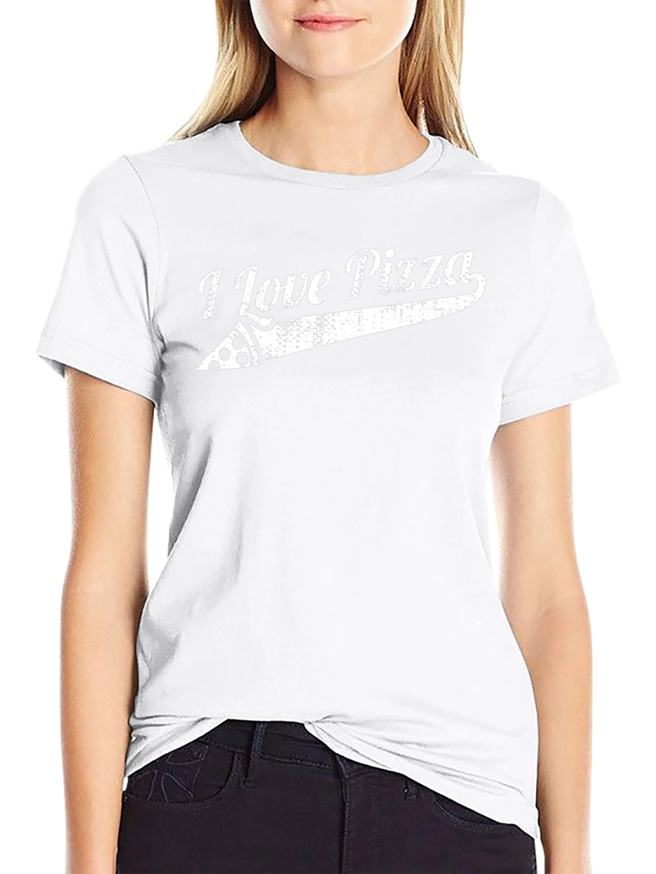 I Love Pizza Graphic T-Shirt - Black Casual Tee