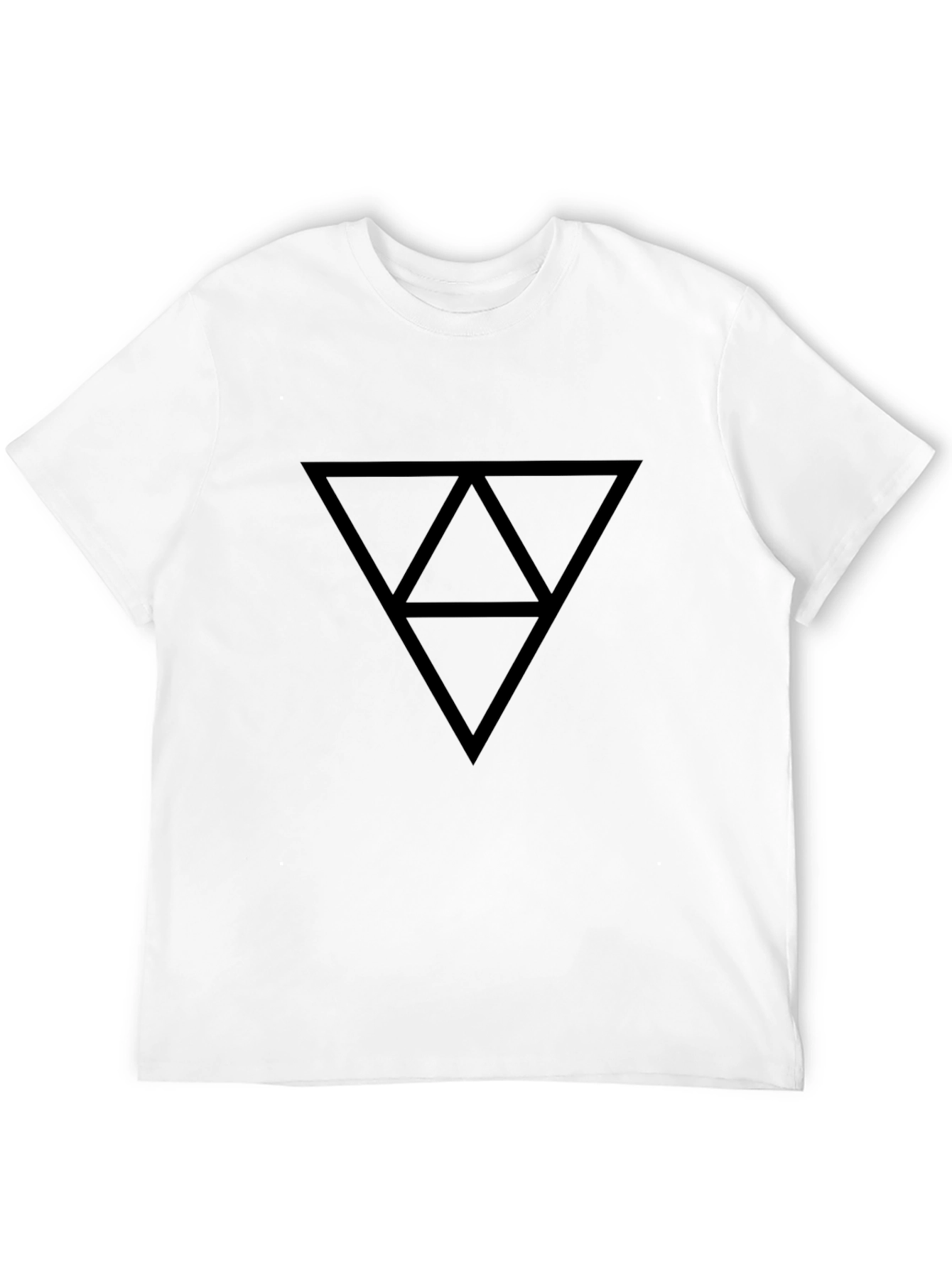 Black Geometric Triangle Graphic T-Shirt