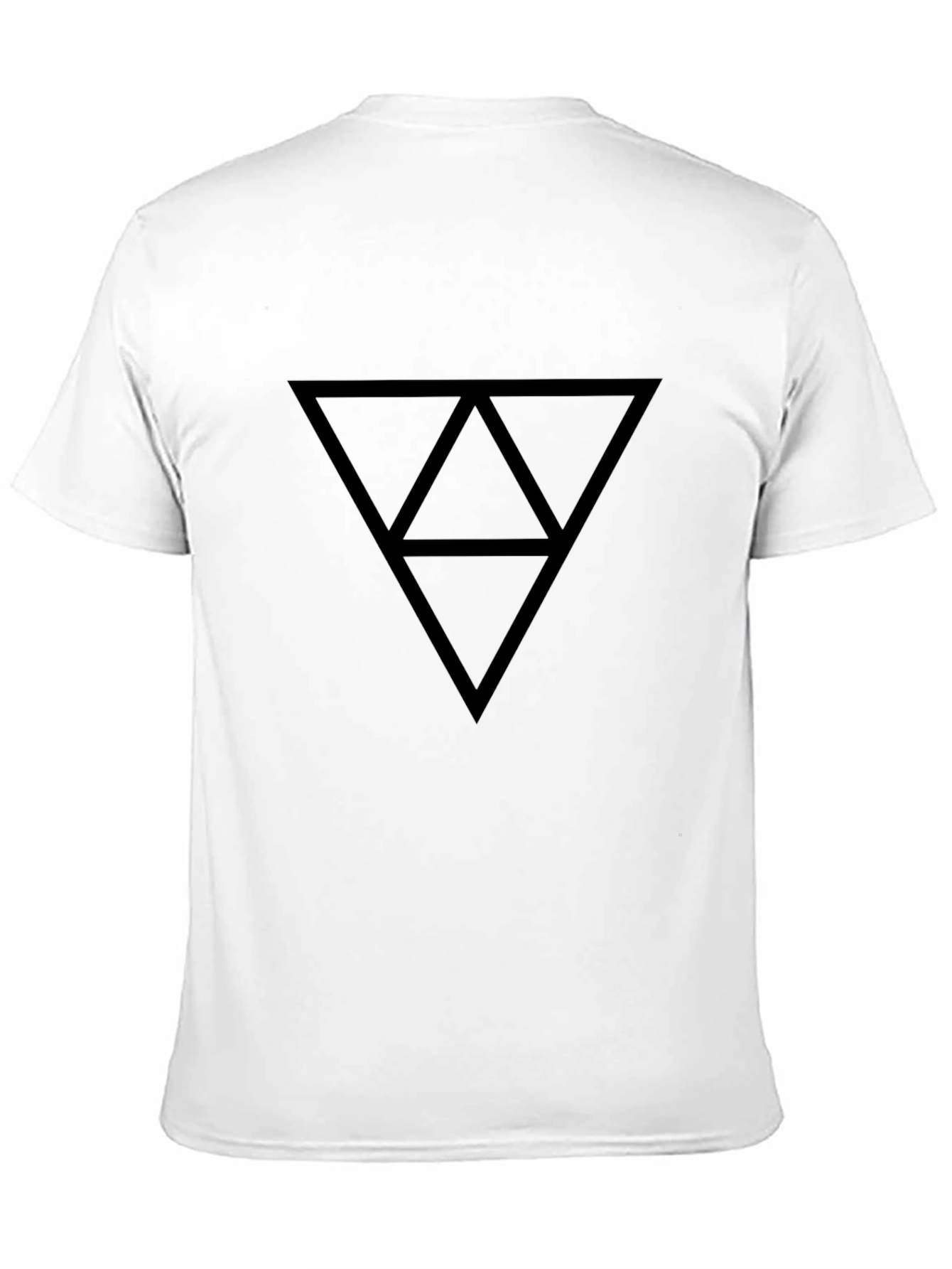 Black Geometric Triangle Graphic T-Shirt