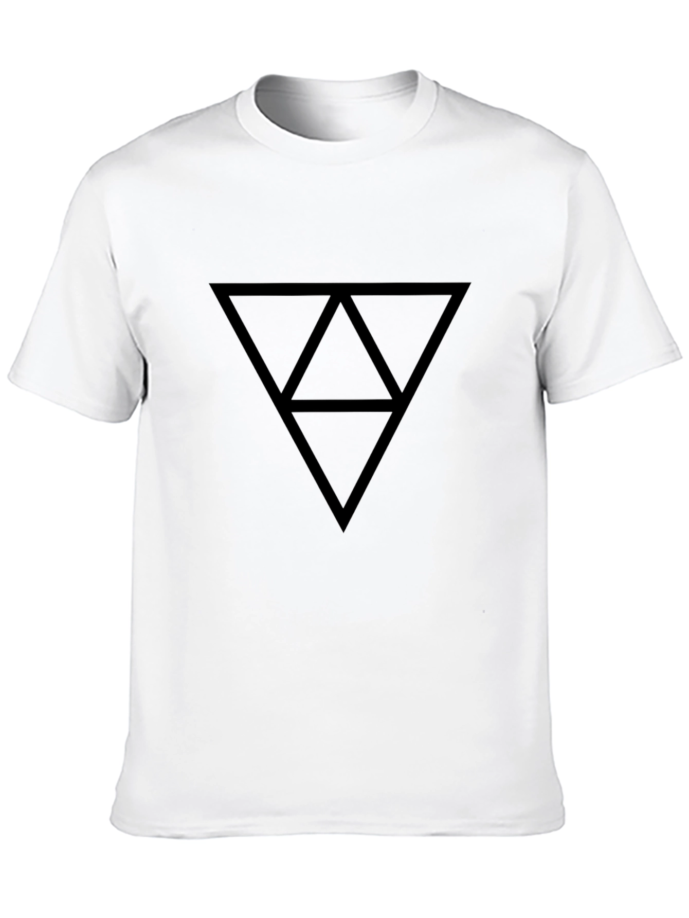 Black Geometric Triangle Graphic T-Shirt