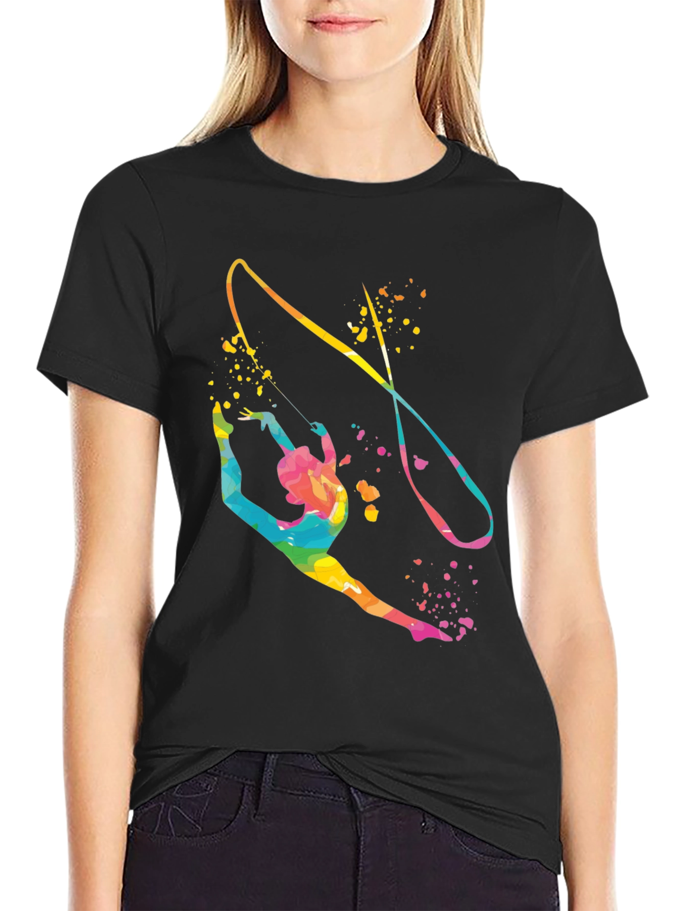 Gymnast Ribbon Black T-Shirt
