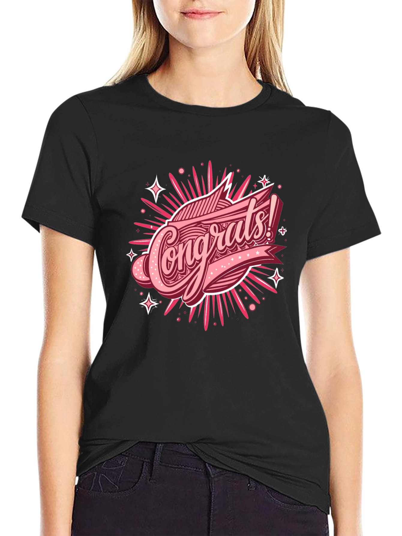 Congrats Graphic T-Shirt - Black