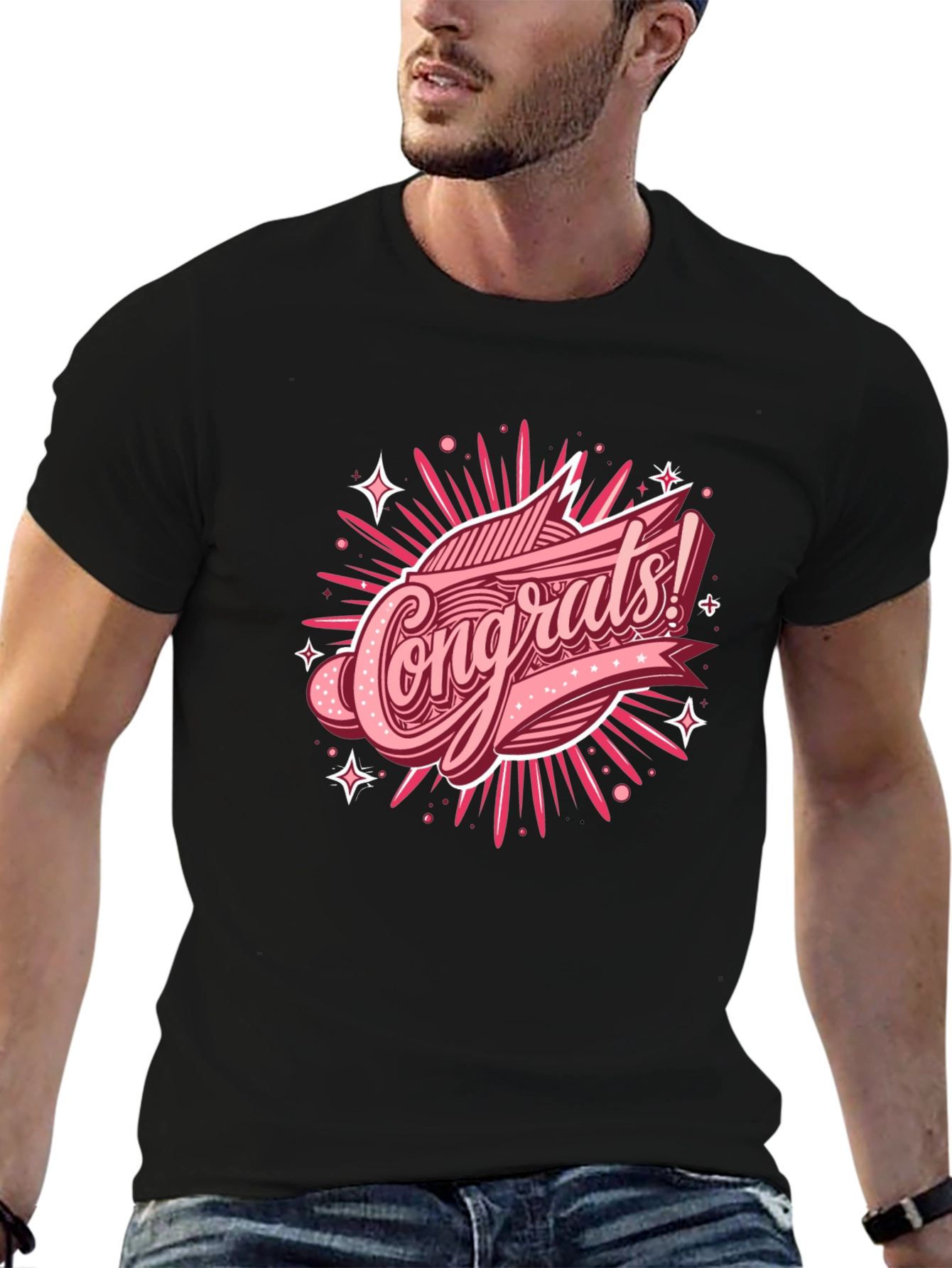 Congrats Graphic T-Shirt - Black