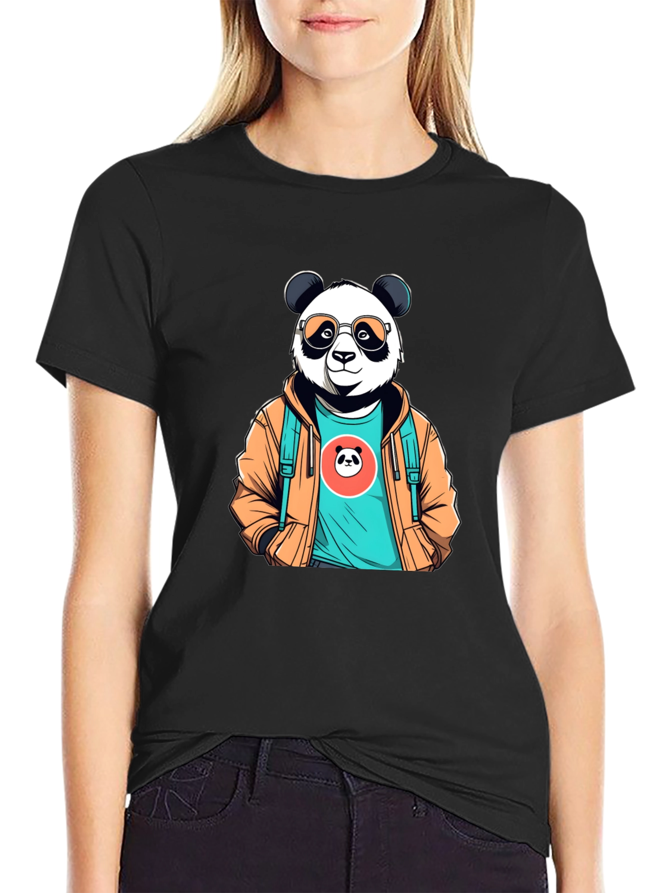 Cool Panda Graphic Tee - Stylish Black T-Shirt
