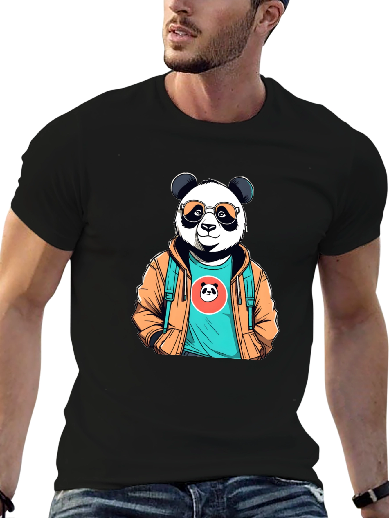 Cool Panda Graphic Tee - Stylish Black T-Shirt