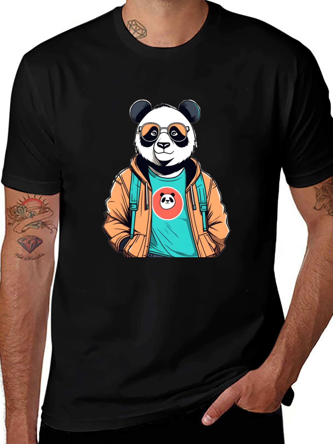 Cool Panda Graphic Tee - Stylish Black T-Shirt