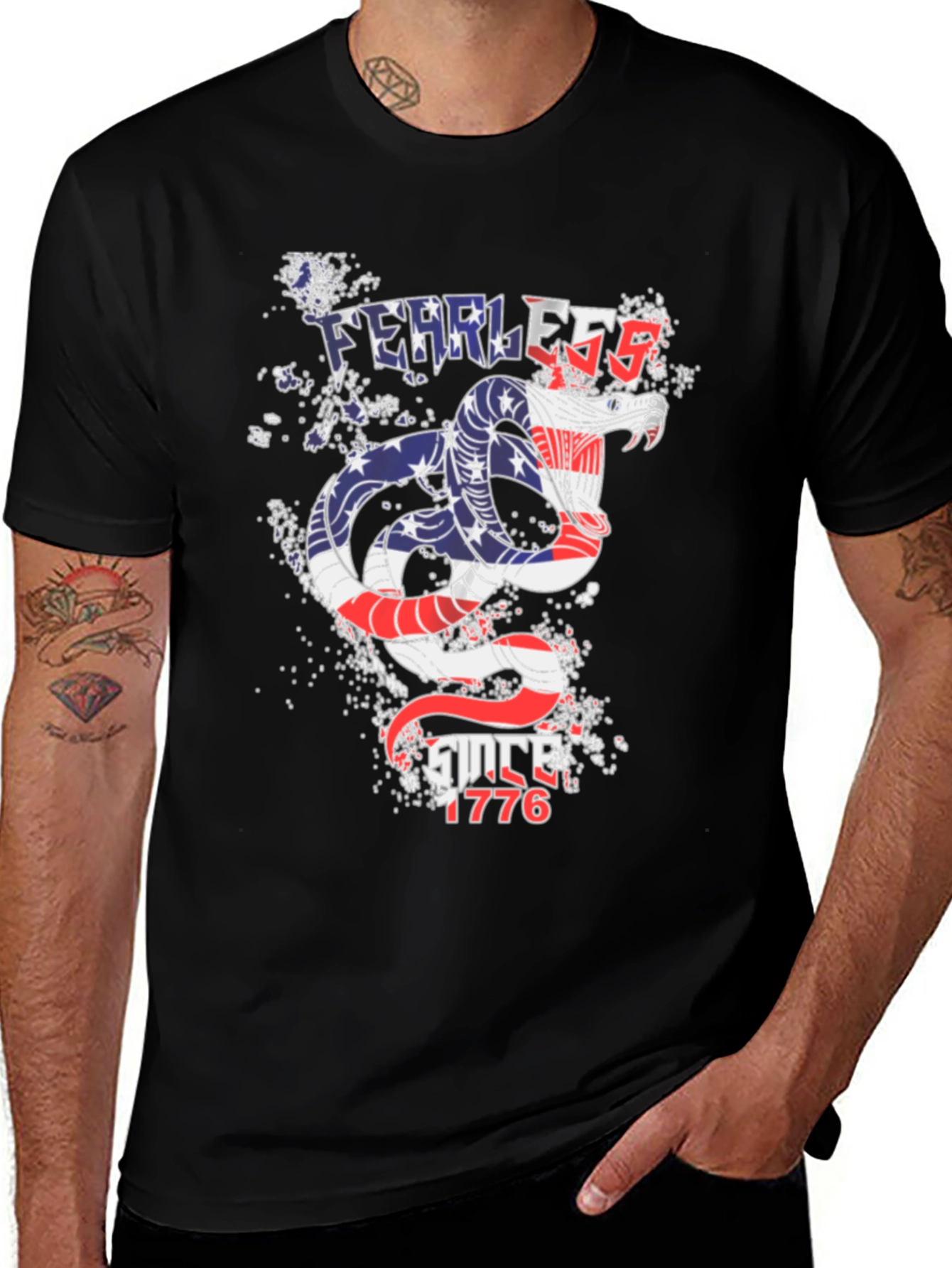 Fearless Snake T-Shirt - Patriotic Design