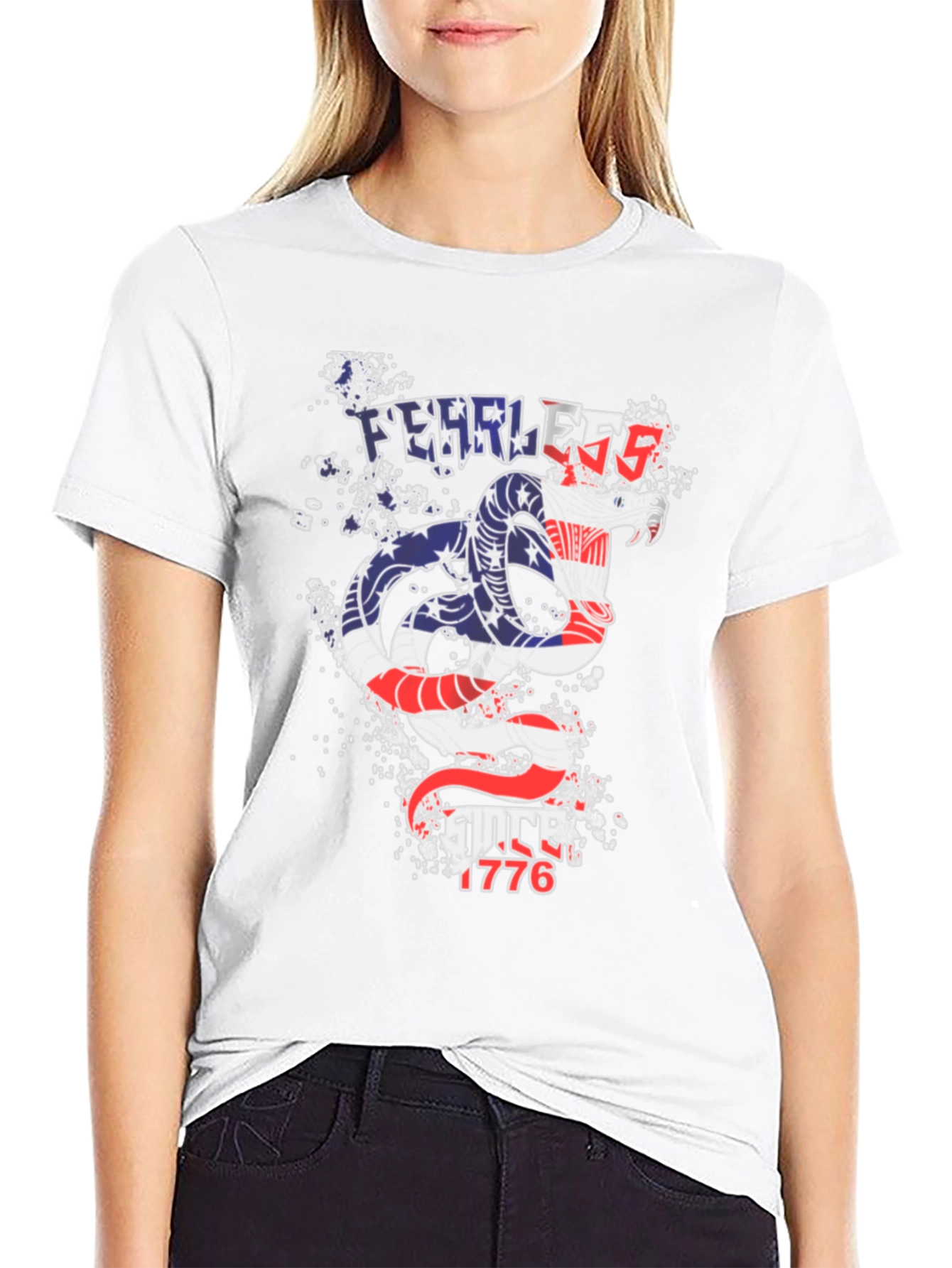 Fearless Snake T-Shirt - Patriotic Design
