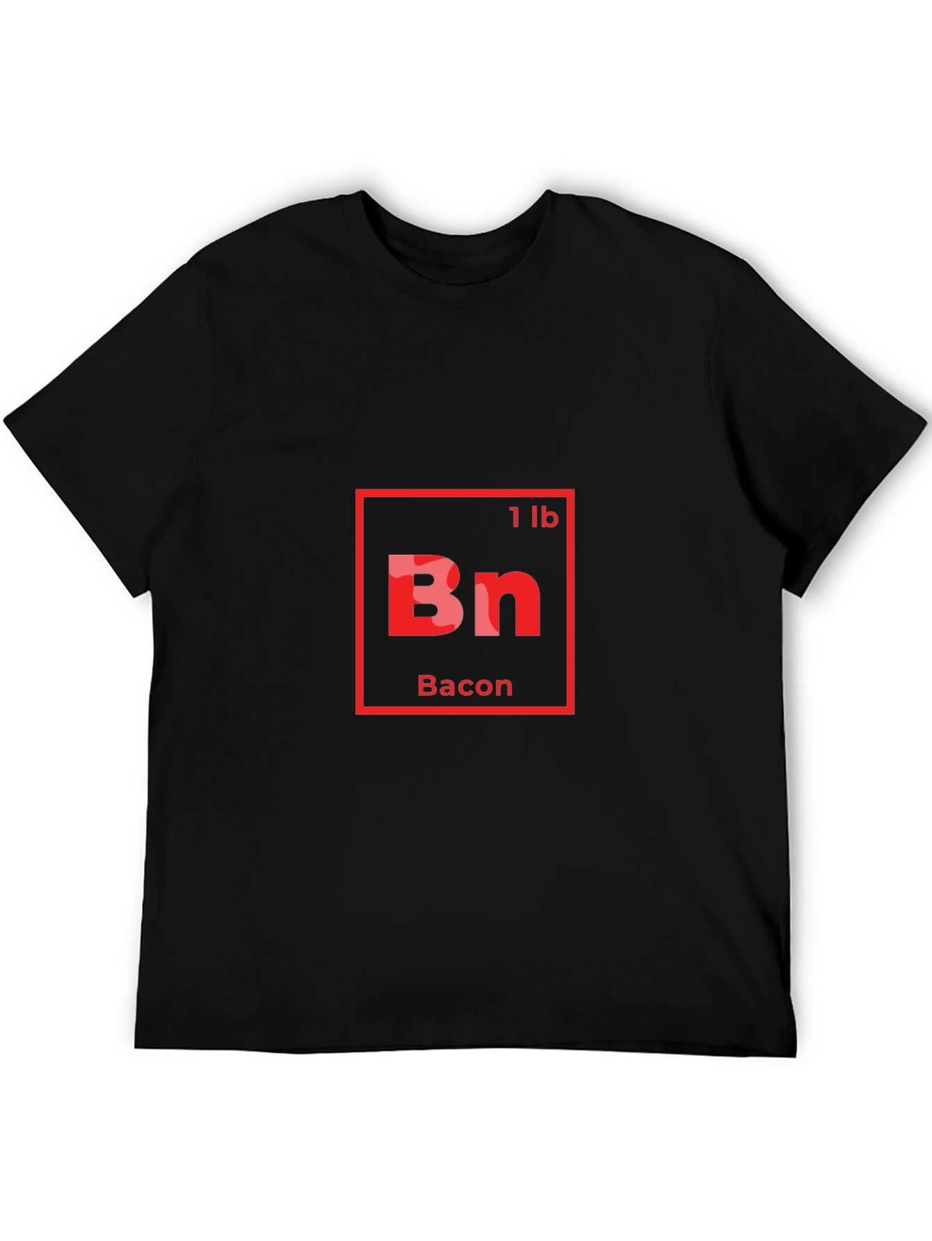 Bacon Periodic Table Style Mens Black T-Shirt