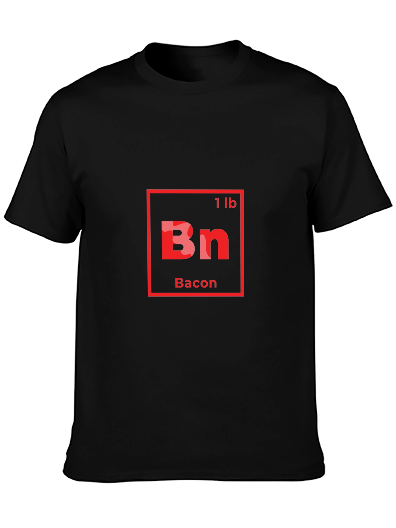 Bacon Periodic Table Style Mens Black T-Shirt