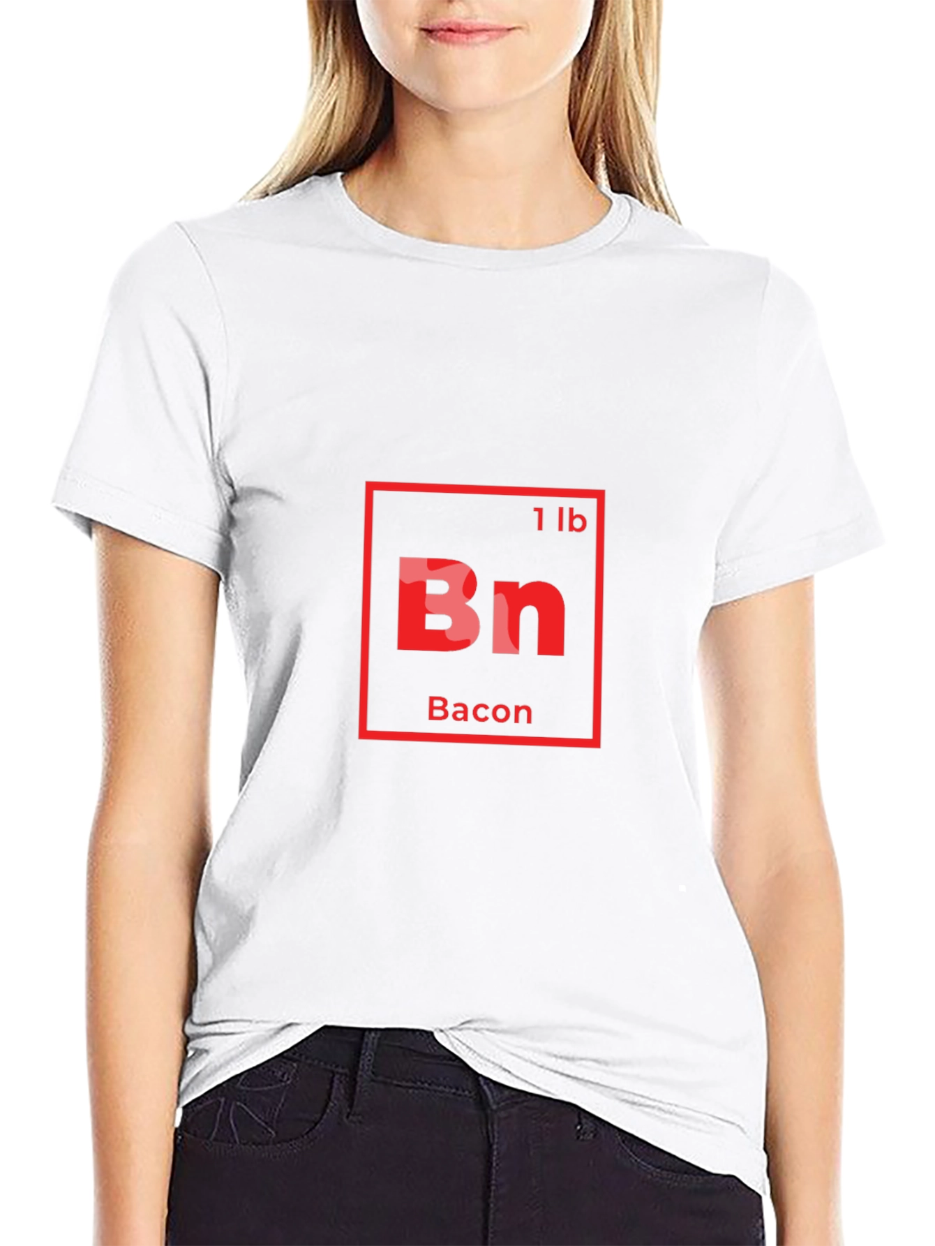 Bacon Periodic Table Style Mens Black T-Shirt