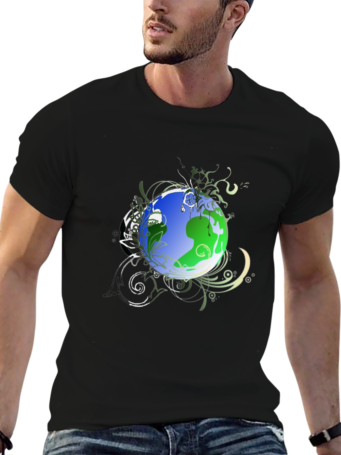 Earth Graphic Black T-Shirt