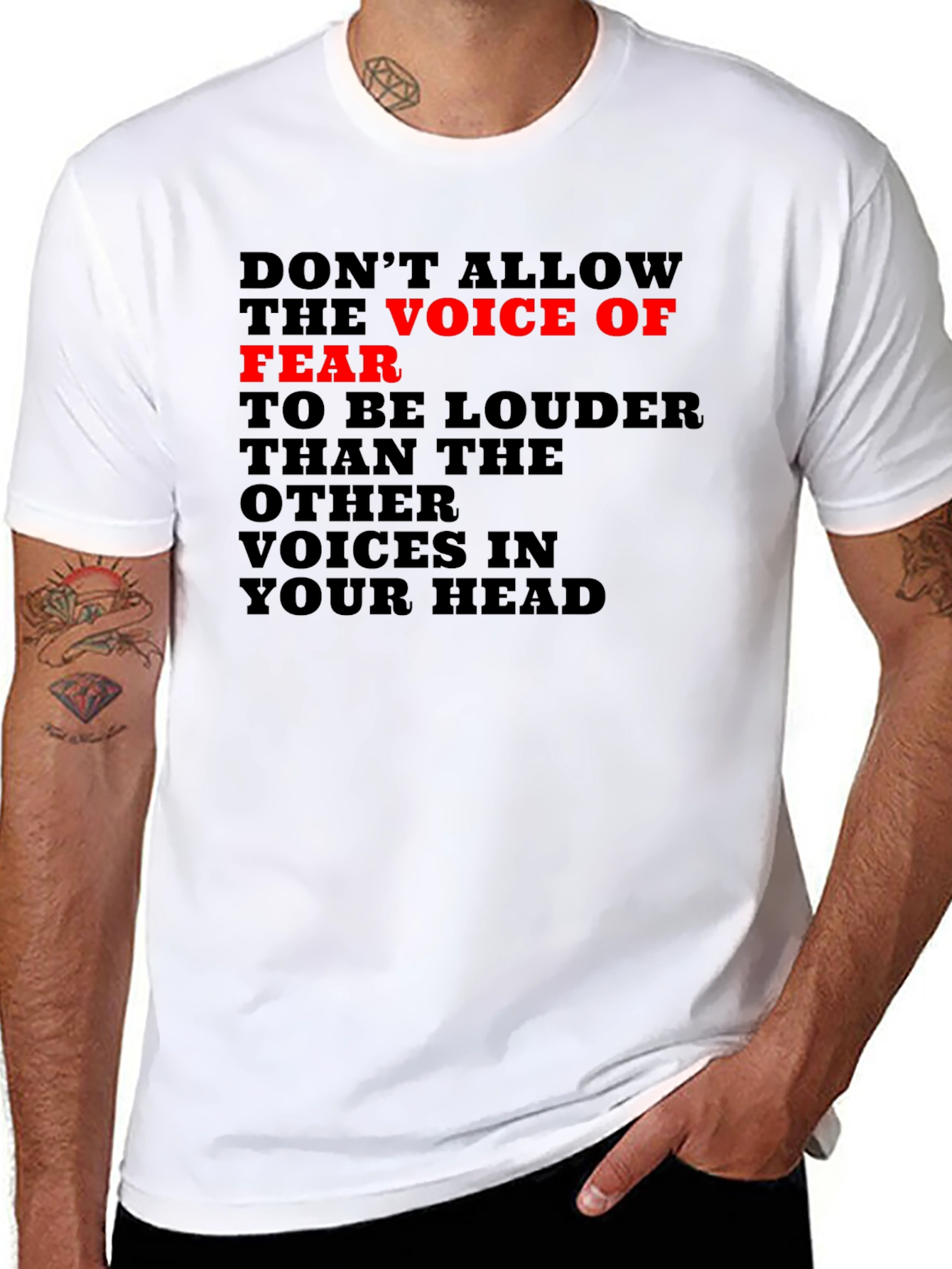 Fear Voice T-Shirt: Motivational Graphic Tee