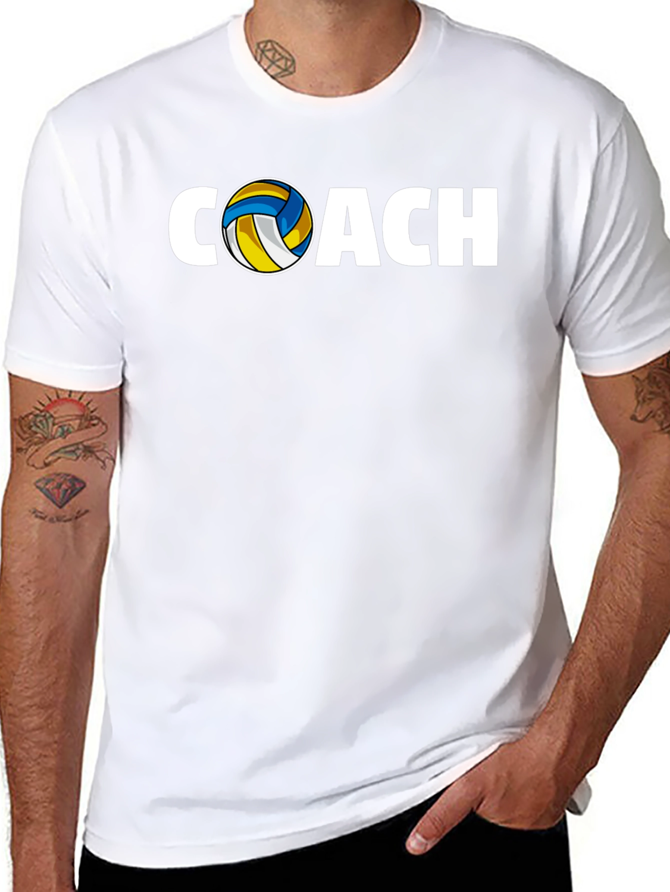 Volleyball Coach Graphic T-Shirt - Black