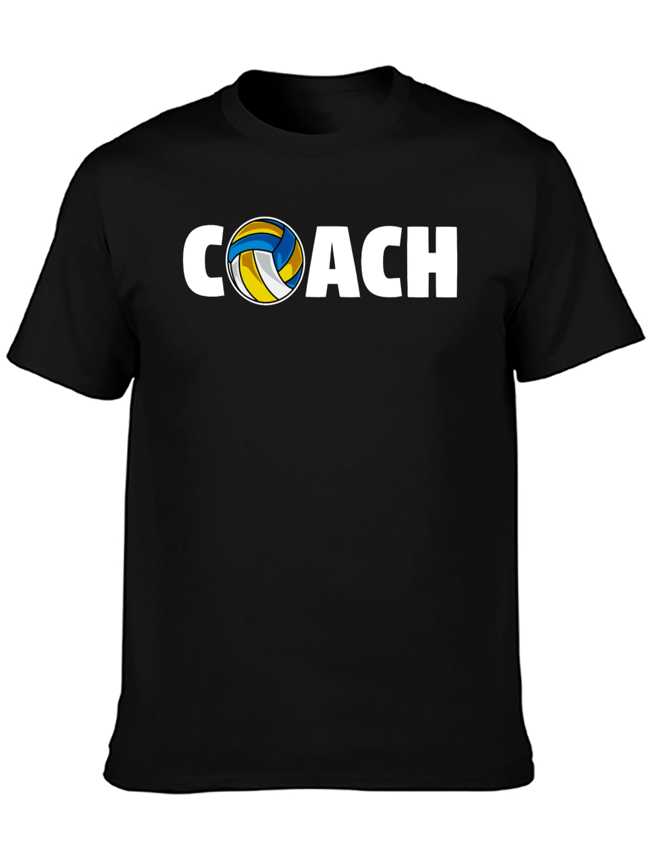 Volleyball Coach Graphic T-Shirt - Black