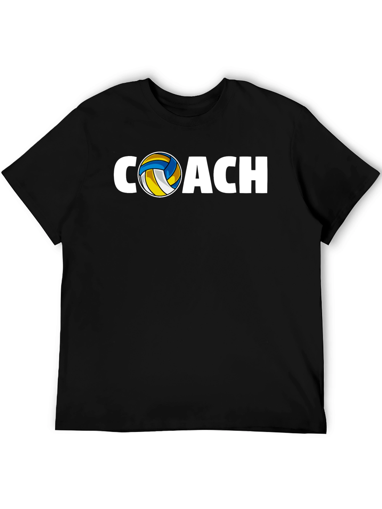 Volleyball Coach Graphic T-Shirt - Black