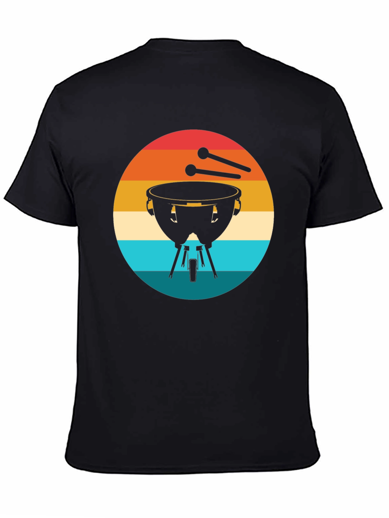 Retro Timpani Drummer Black T-Shirt
