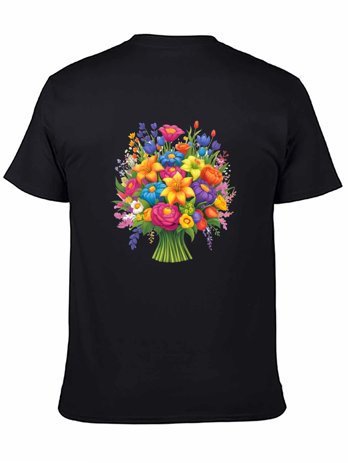 Floral Bouquet Graphic T-Shirt - Vibrant Flower Design