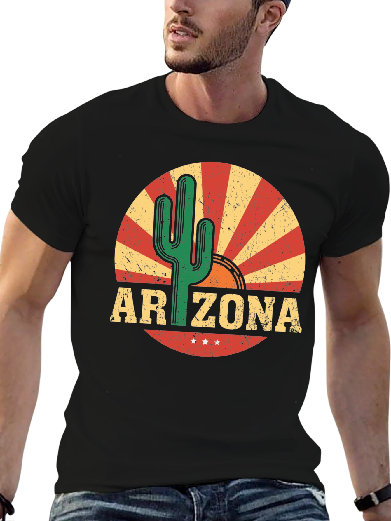 Arizona Cactus Graphic Tee - Retro Style