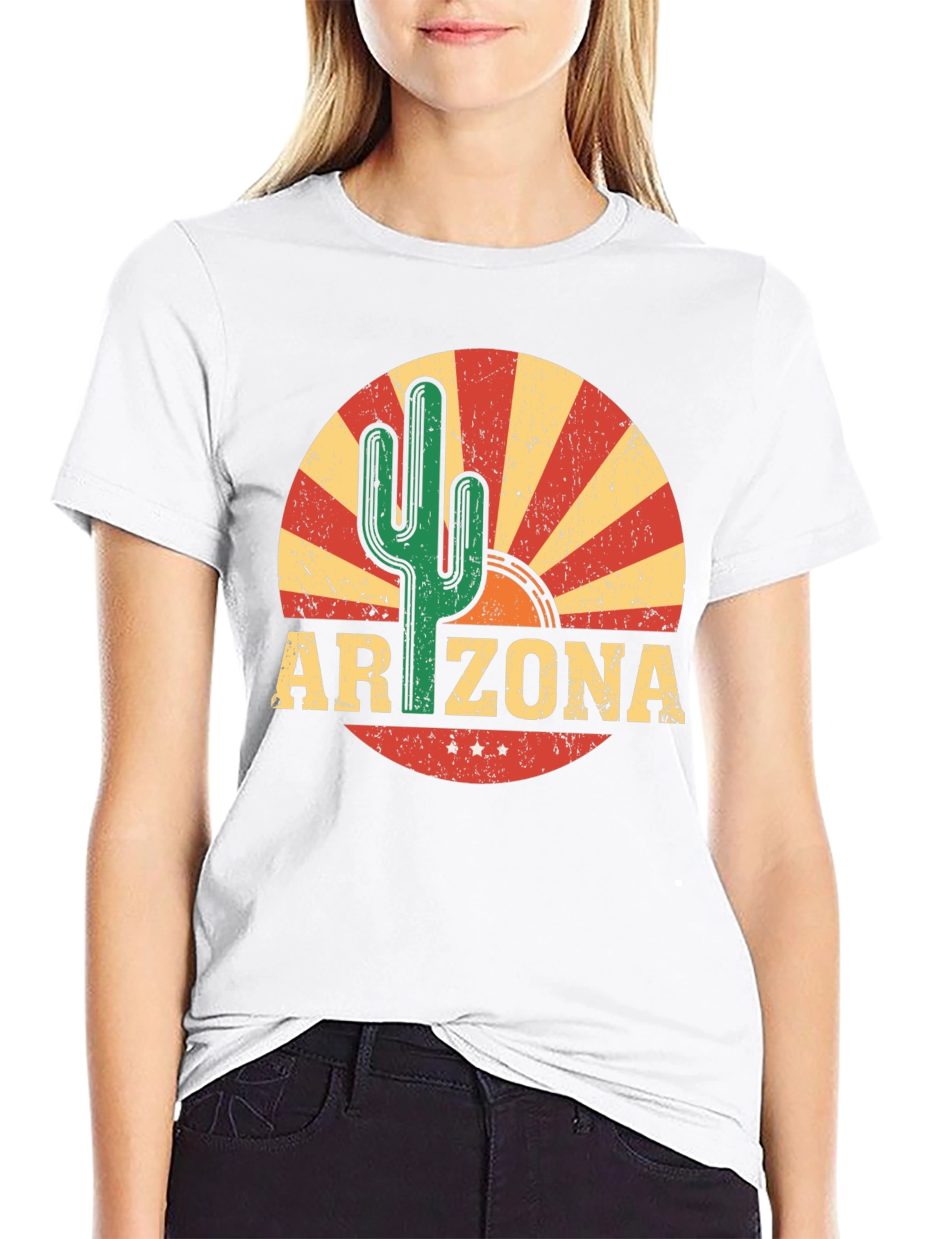 Arizona Cactus Graphic Tee - Retro Style