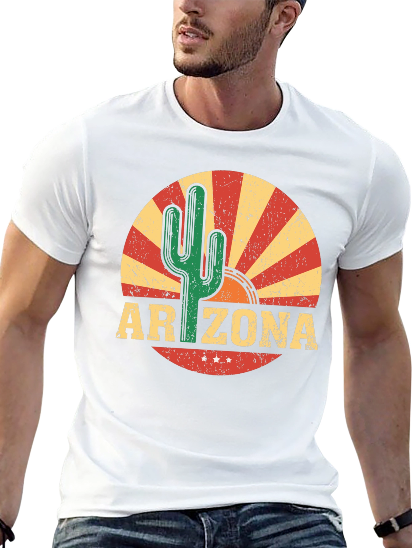 Arizona Cactus Graphic Tee - Retro Style