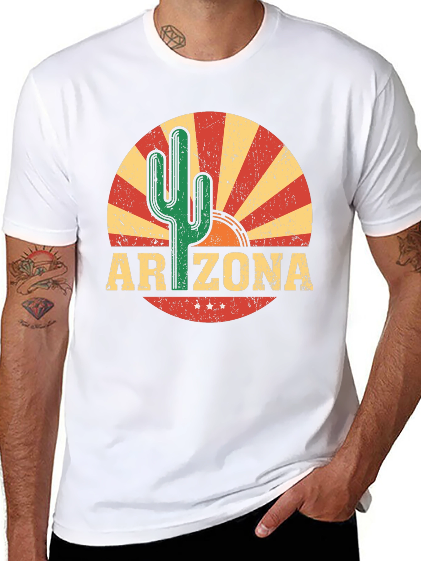 Arizona Cactus Graphic Tee - Retro Style