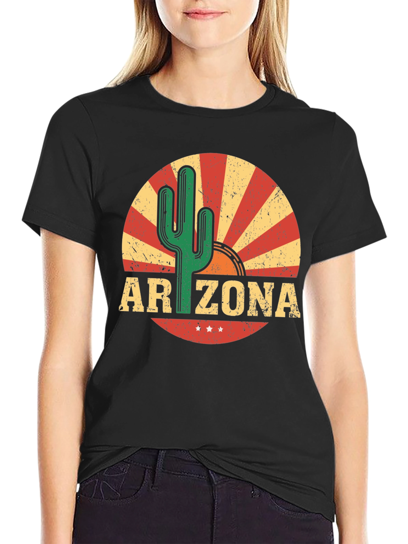 Arizona Cactus Graphic Tee - Retro Style