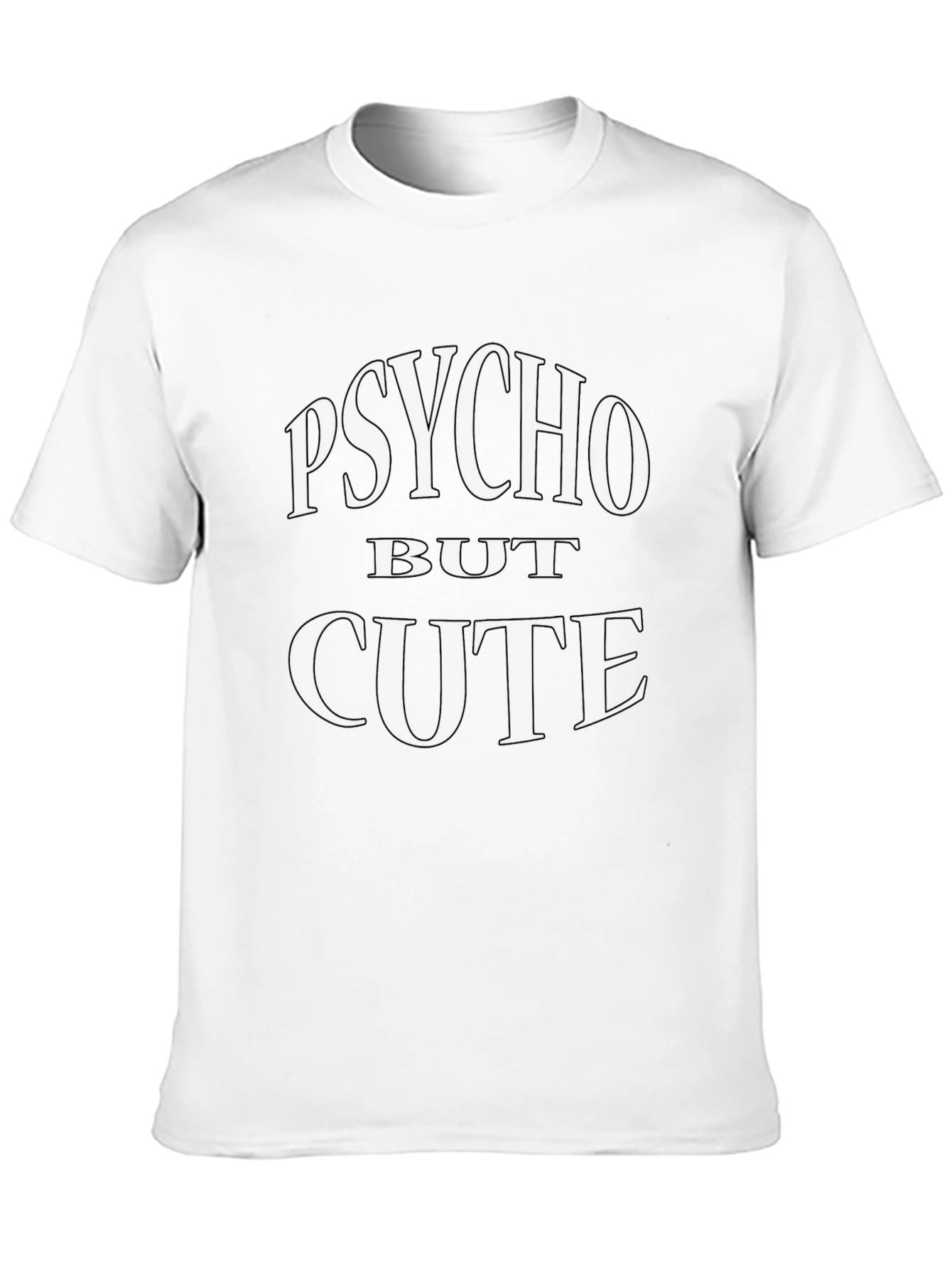 Psycho But Cute Graphic Tee - Black Cotton T-Shirt