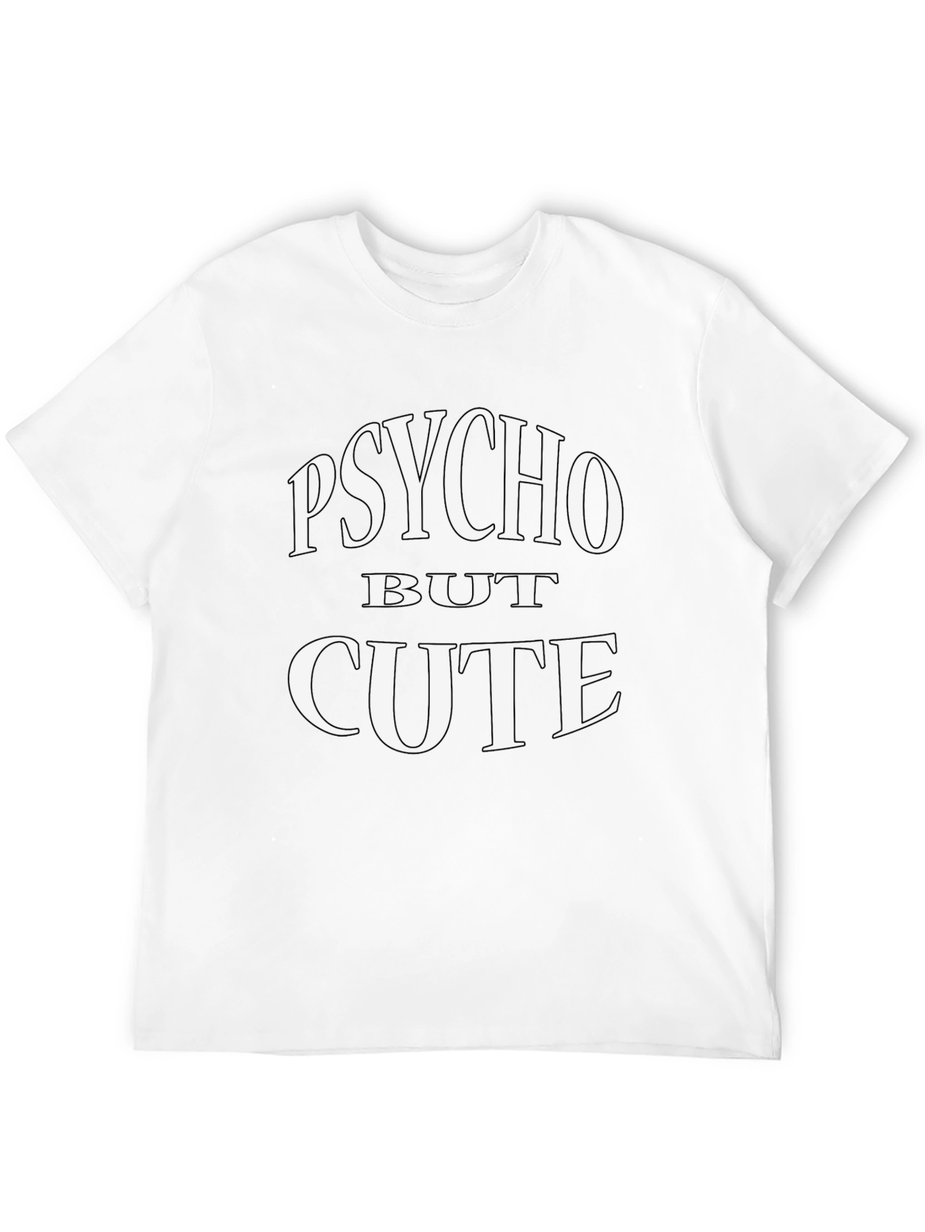 Psycho But Cute Graphic Tee - Black Cotton T-Shirt