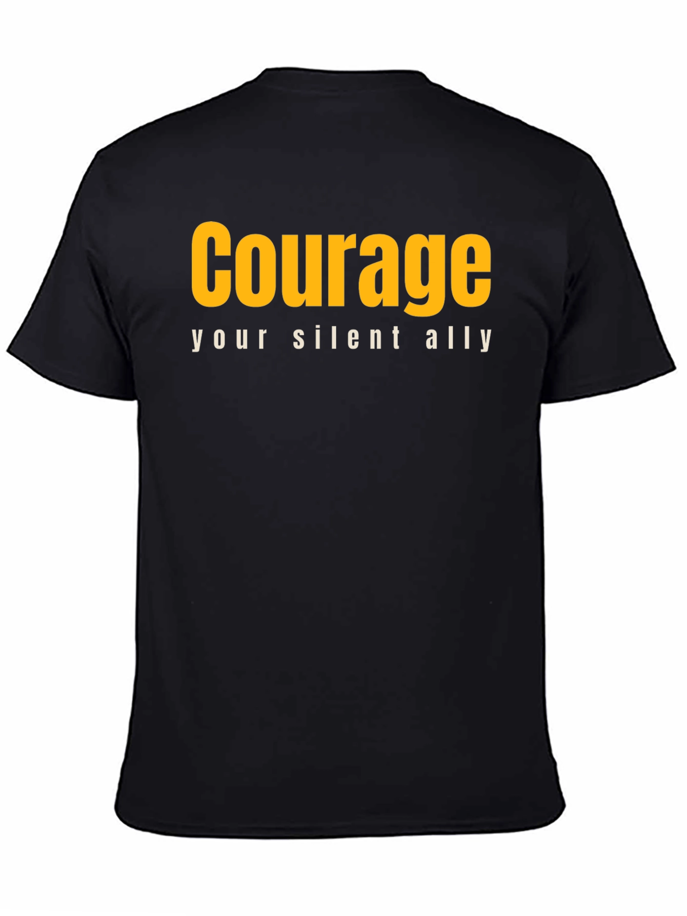 Courage Graphic Tee - Motivational Black T-Shirt