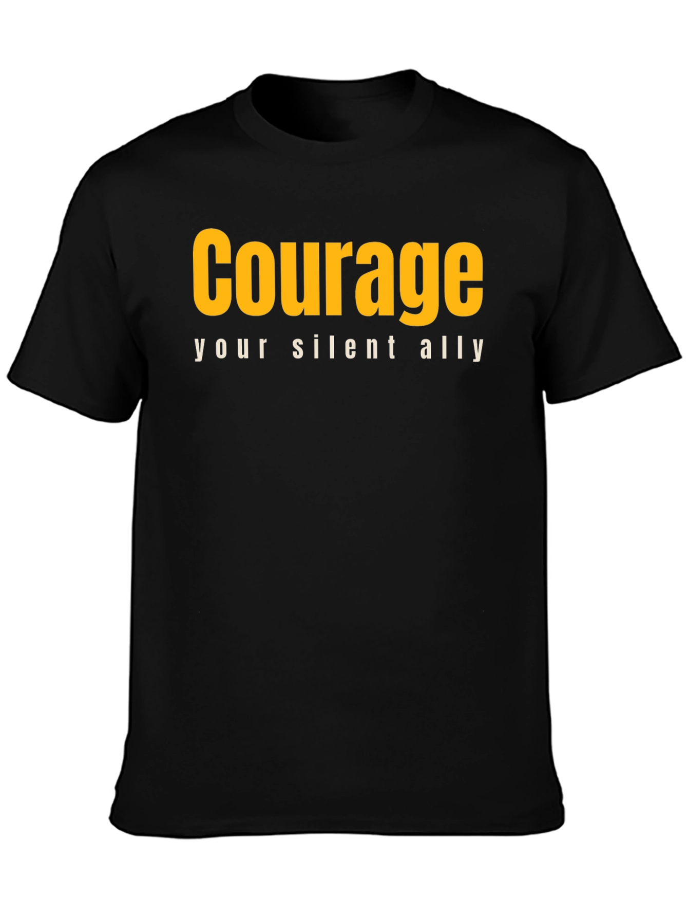 Courage Graphic Tee - Motivational Black T-Shirt