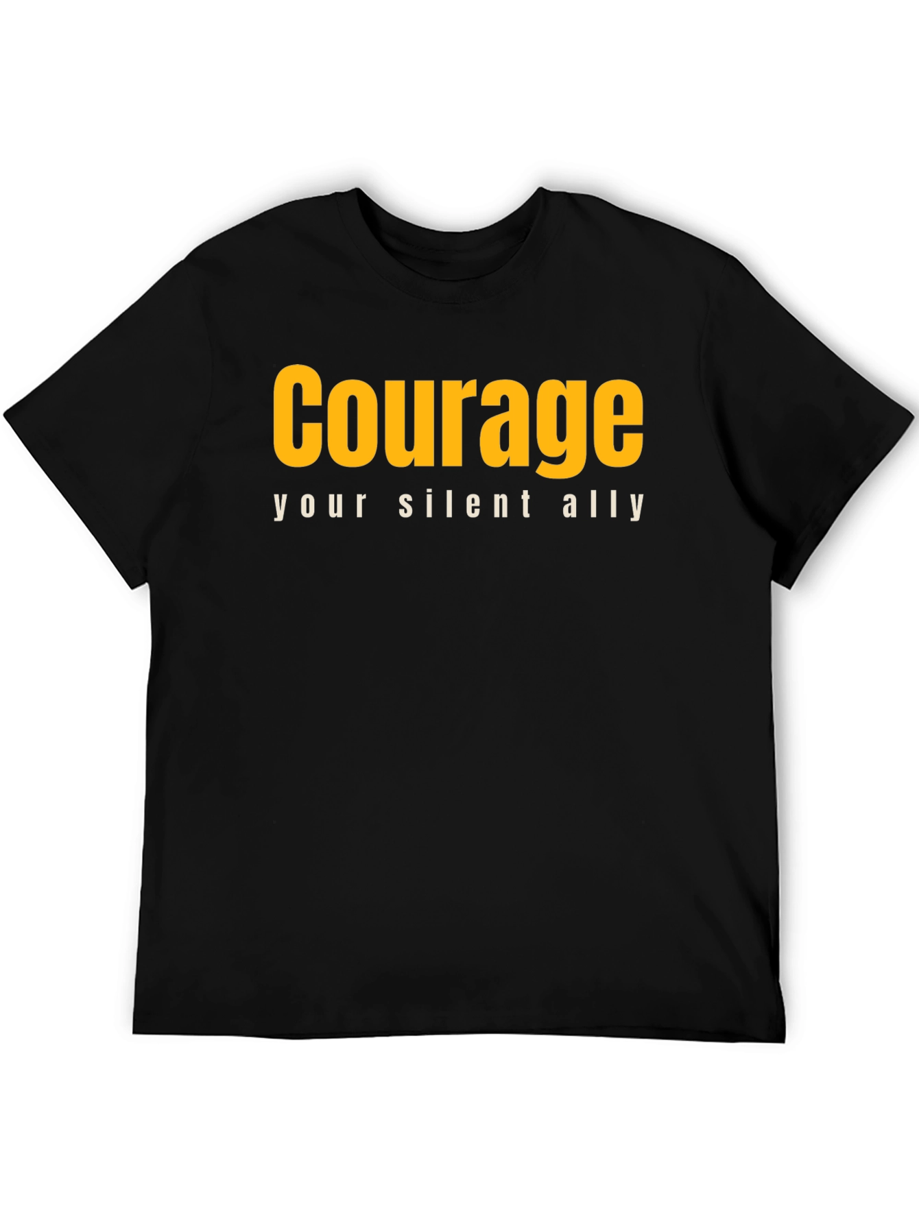 Courage Graphic Tee - Motivational Black T-Shirt