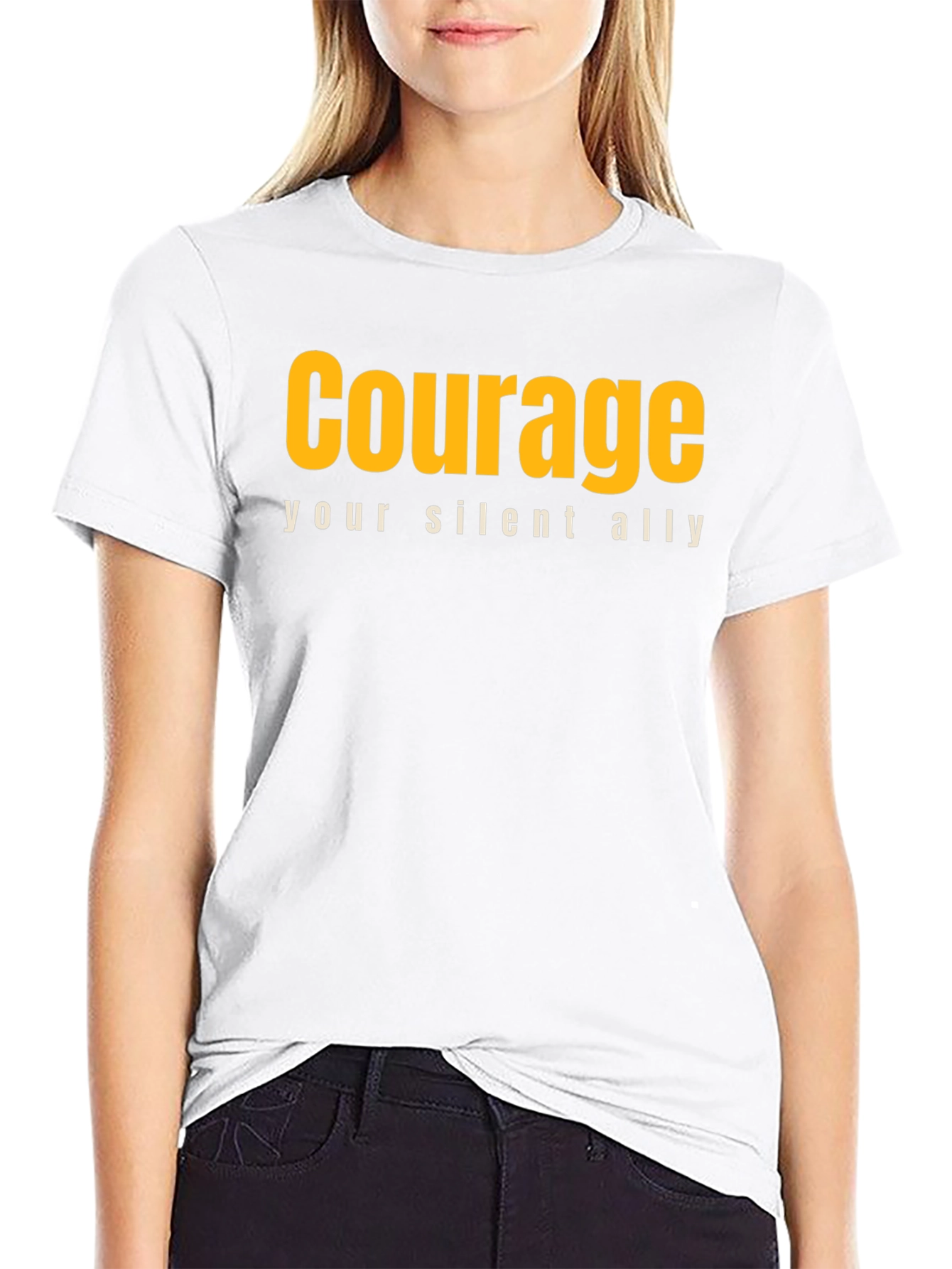 Courage Graphic Tee - Motivational Black T-Shirt